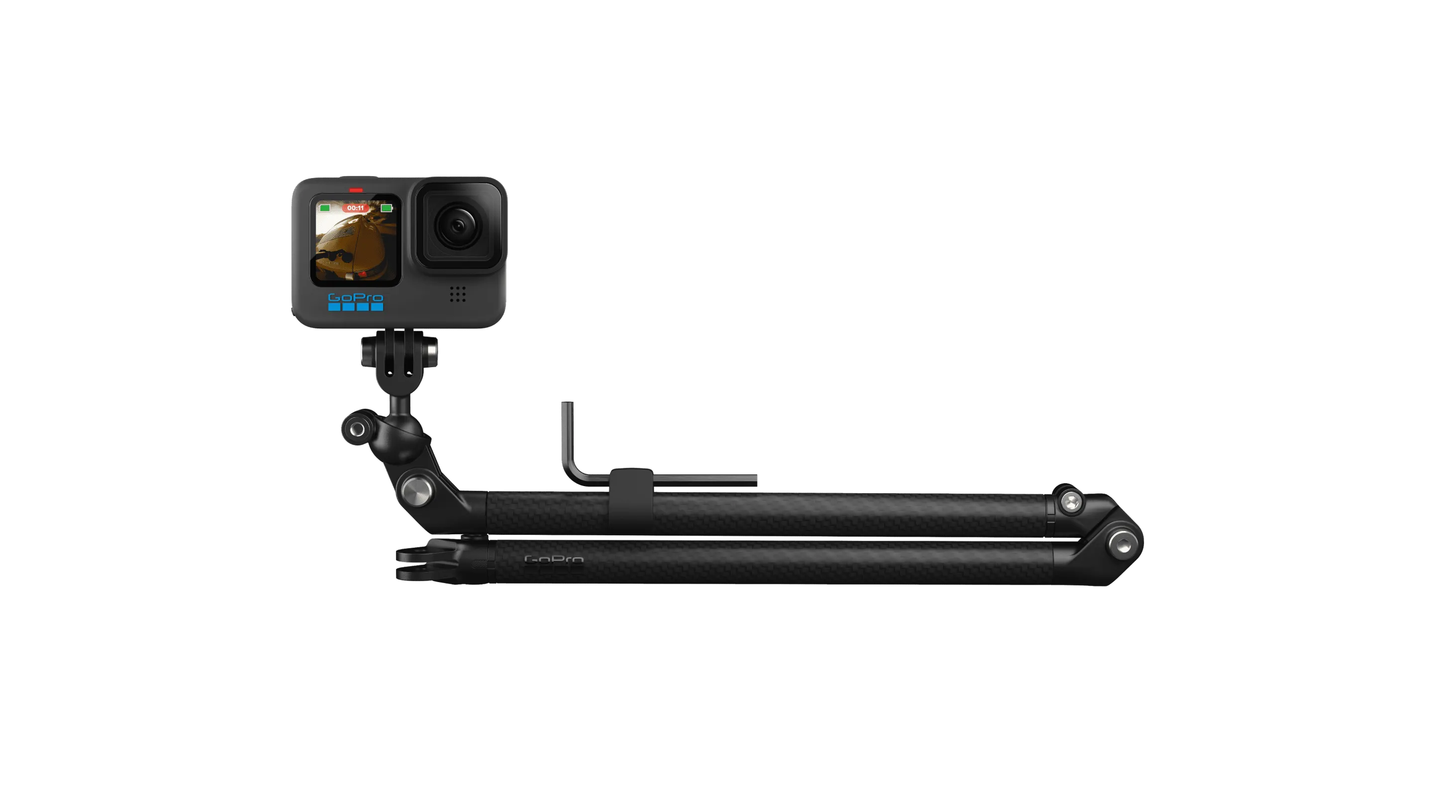 GoPro Boom Arm with Adhesive Mounts - Extendable Camera Pole for Action Shots, Vlogging & Underwater Filming - Compatible with GoPro Hero 12/11/10/9/8/7 (Includes 3M Sticky Mounts) - Perfect for Sports, Travel & Adventure Photography