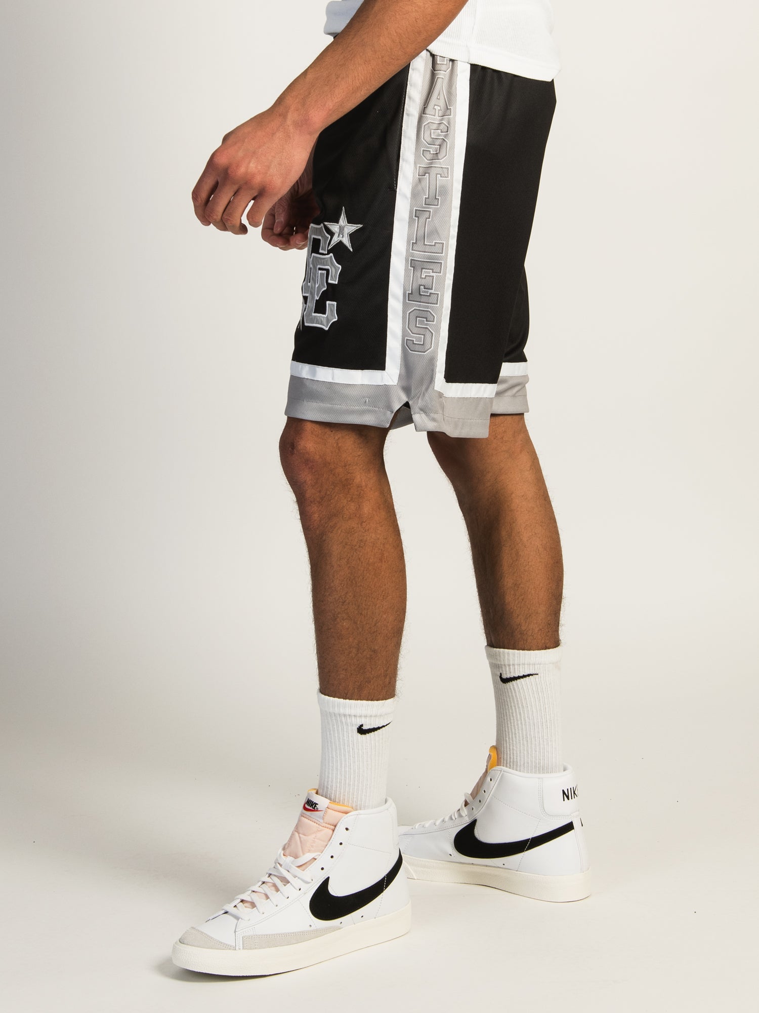 Crooks & Castles Embroidered Varsity Team Mesh Shorts - Men's Athletic Casual Wear for Gym, Streetwear & Everyday Comfort