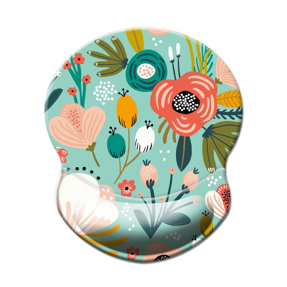 Ergonomic Mouse Pad with Wrist Support - Non-Slip Desk Mat for Office, Computer, Laptop & Mac - Comfortable & Durable Mousepad with Floral Design - Perfect for Long Work Hours, Gaming & Home Office Use