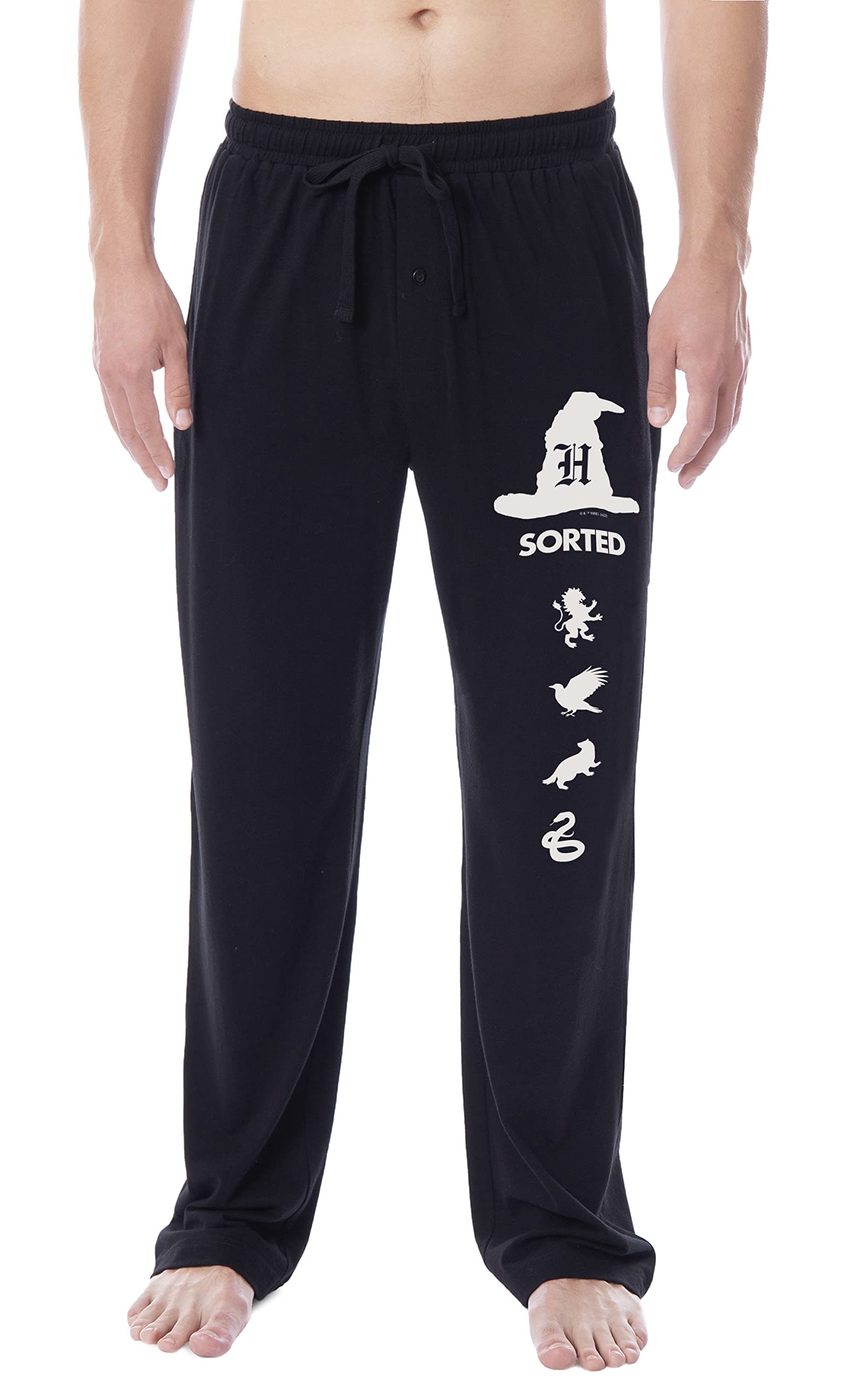 Harry Potter Sorting Hat Pajama Pants for Men - Hogwarts House Themed Sleepwear for Fans | Cozy Lounge & Gift Idea for Potterheads