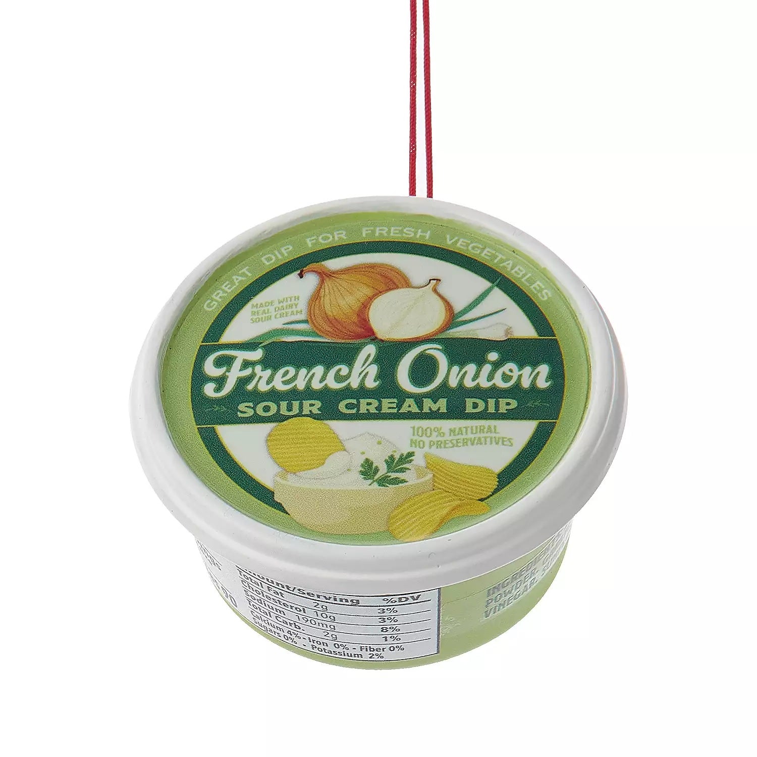 2.5 oz Mini Dipping Sauce Ornament - Hummus, French Onion Dip & Cream Cheese - Perfect for Party Favors, Gift Baskets & Holiday Decorations