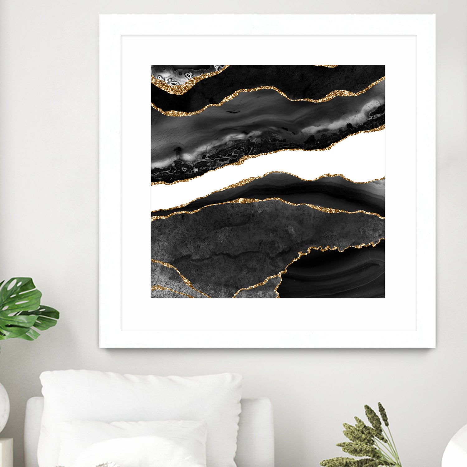 Black & Gold Agate Texture 08 - Elegant Natural Stone Phone Case Cover for iPhone & Samsung | Perfect Gift for Nature Lovers & Home Office Decor
