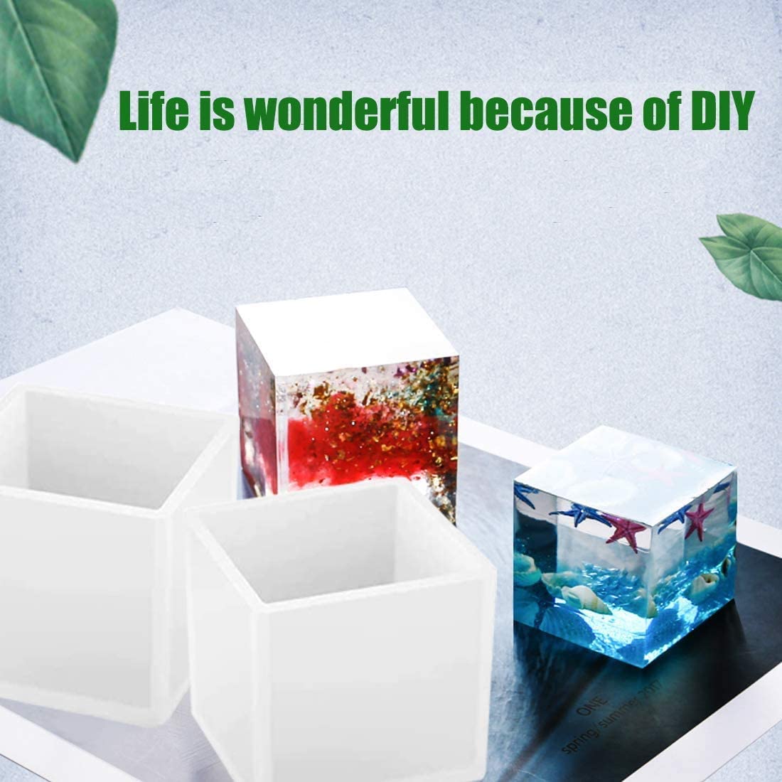 4 Pack Square Resin Molds - 4 Sizes Cube Silicone Casting Molds for DIY Art, Resin, Candle & Soap Making - Perfect for Home Crafts, Jewelry Making & Gift Projects