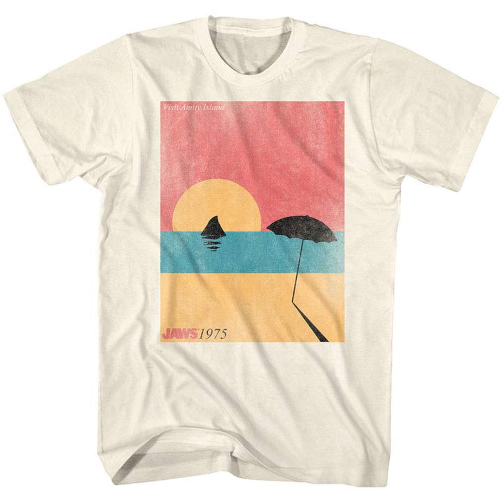Jaws Men's Graphic T-Shirt - Large Size, Natural Color - Casual Wear, Movie Fan Gift, Summer Outfit