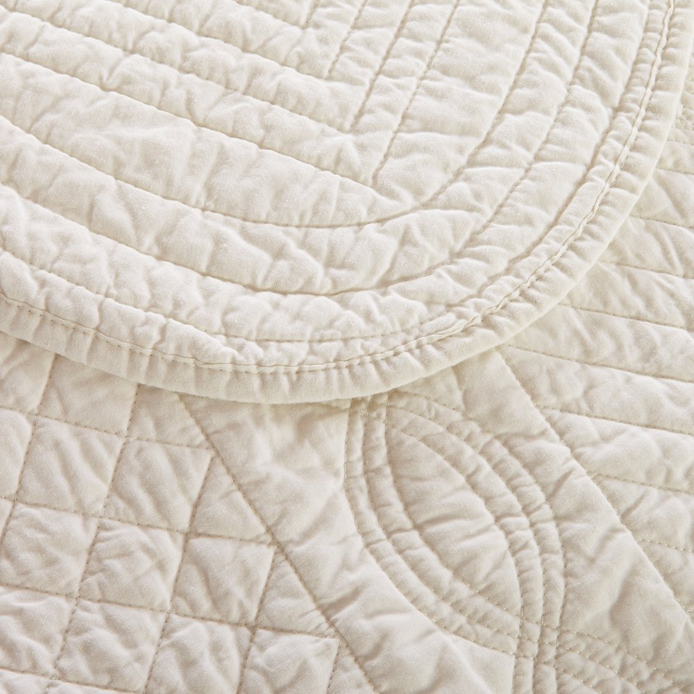 Luxury Calla Angel Sage Garden Pure Cotton Matelasse Quilt King Size Ivory - Elegant Bedding for Master Bedroom, Guest Room & Hotel Decor