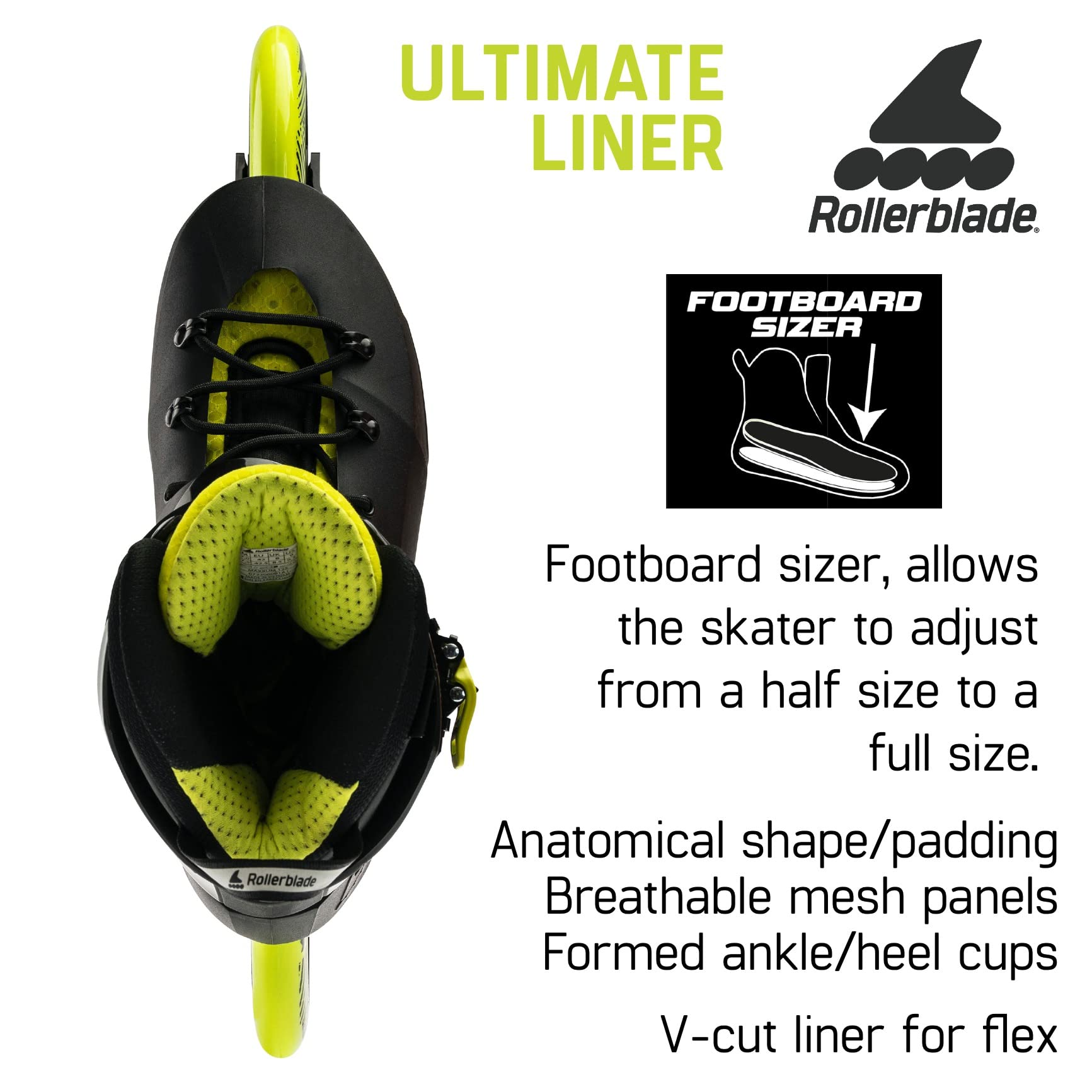 Rollerblade Maxxum 125 Unisex Adult Urban Inline Skates - High Performance Black & Lime Inline Skates for Fitness, Commuting & Urban Skating