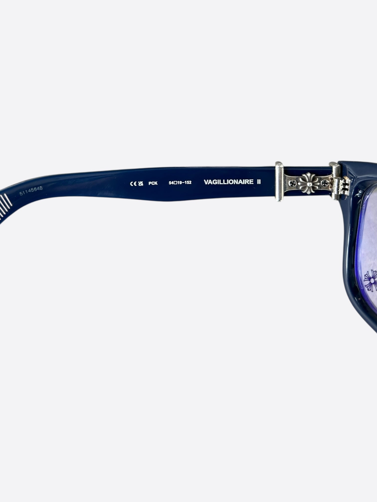 Chrome Hearts Blue & Silver Vagillionaire 2 Sunglasses - Luxury Designer Shades for Men & Women - Perfect for Fashion, Beach & Outdoor Activities
