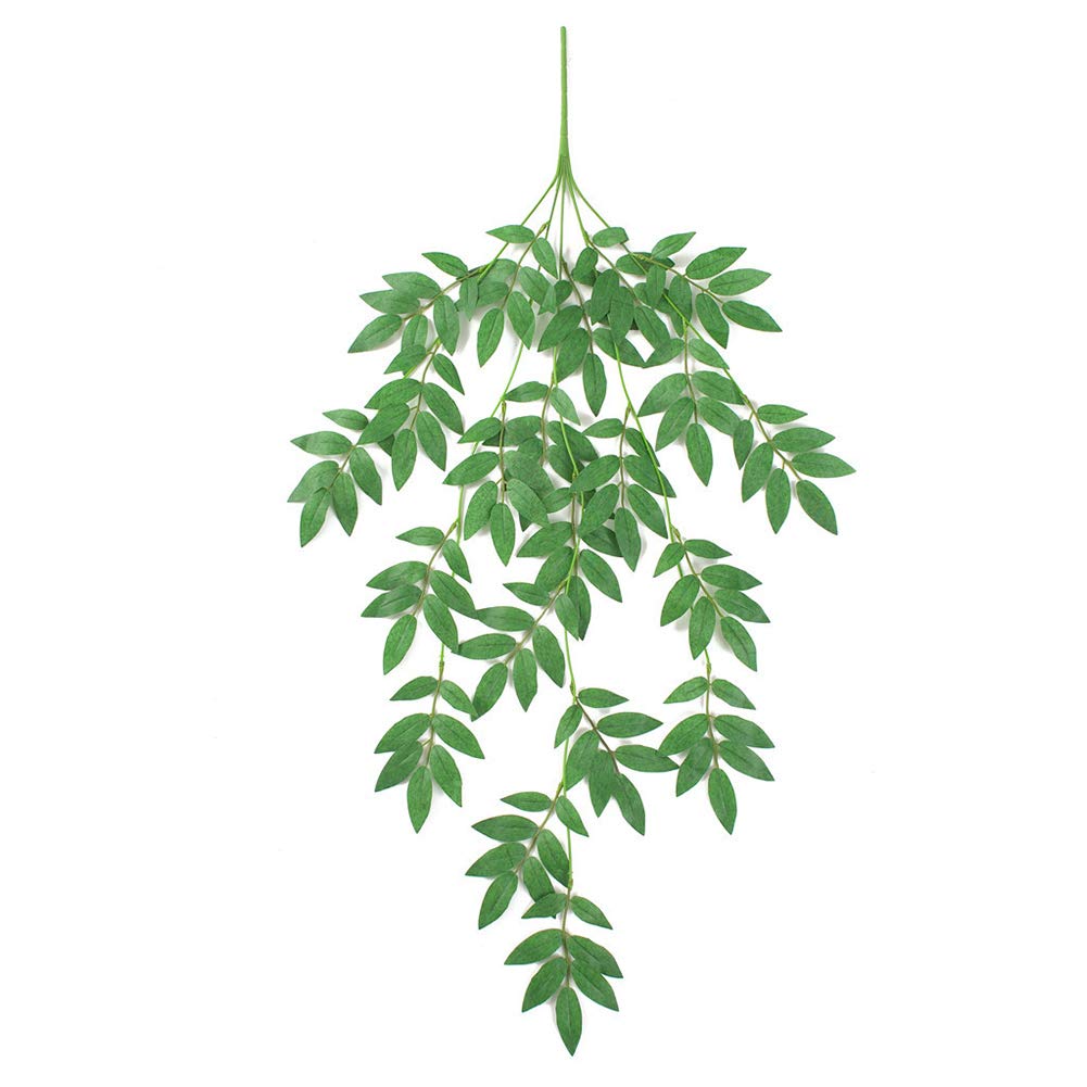 Lucare 1Pc Artificial Plant Leaf Vine Twig - Realistic Green Wall Hanging Decor for Wedding, Party, Garden & Home | Perfect for Indoor/Outdoor Decoration, DIY Projects & Event Styling