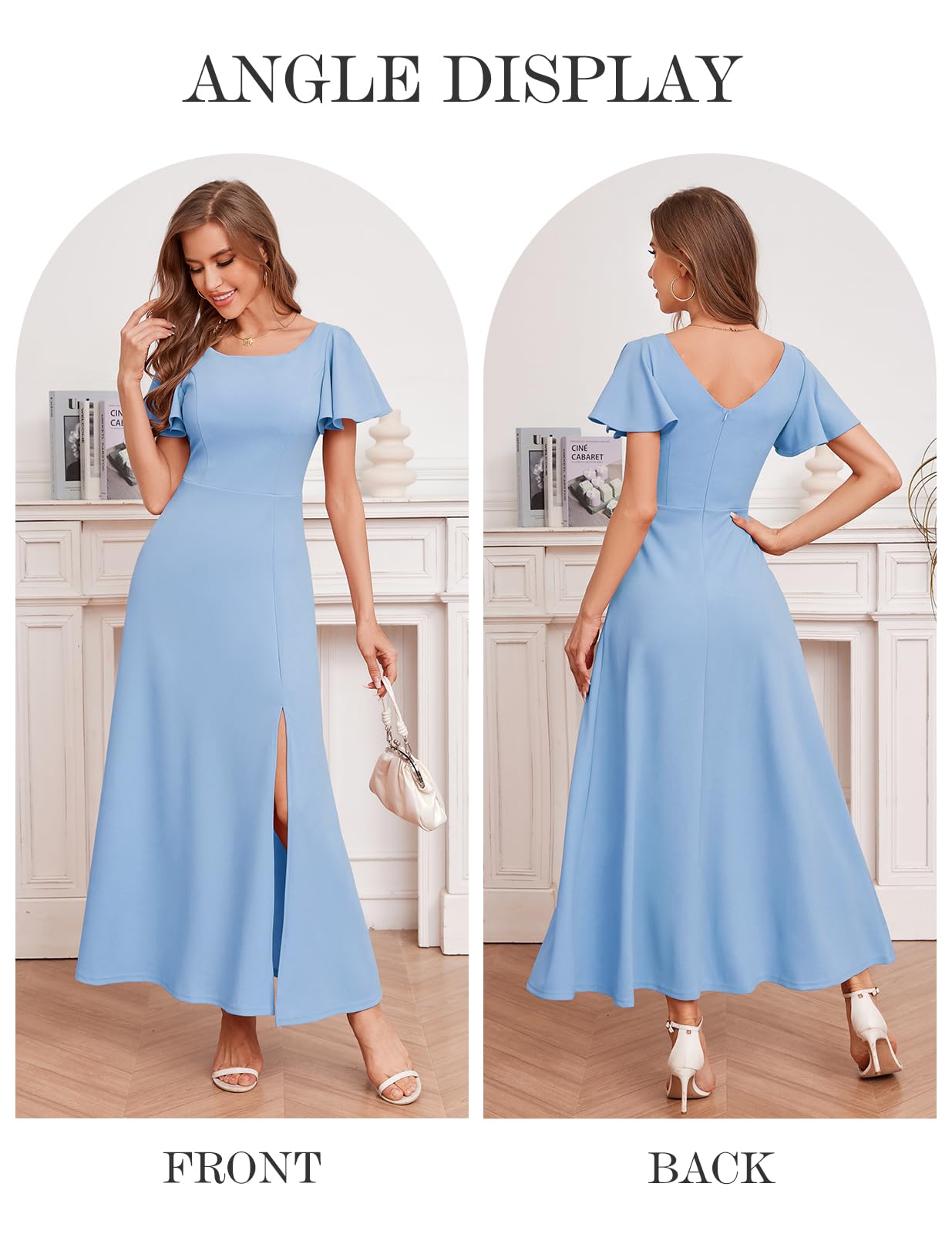 Elegant Formal Dresses for Women | Cocktail Wedding Guest Party Prom Gowns | Long Split Evening Dresses for Special Occasions & Red Carpet Events