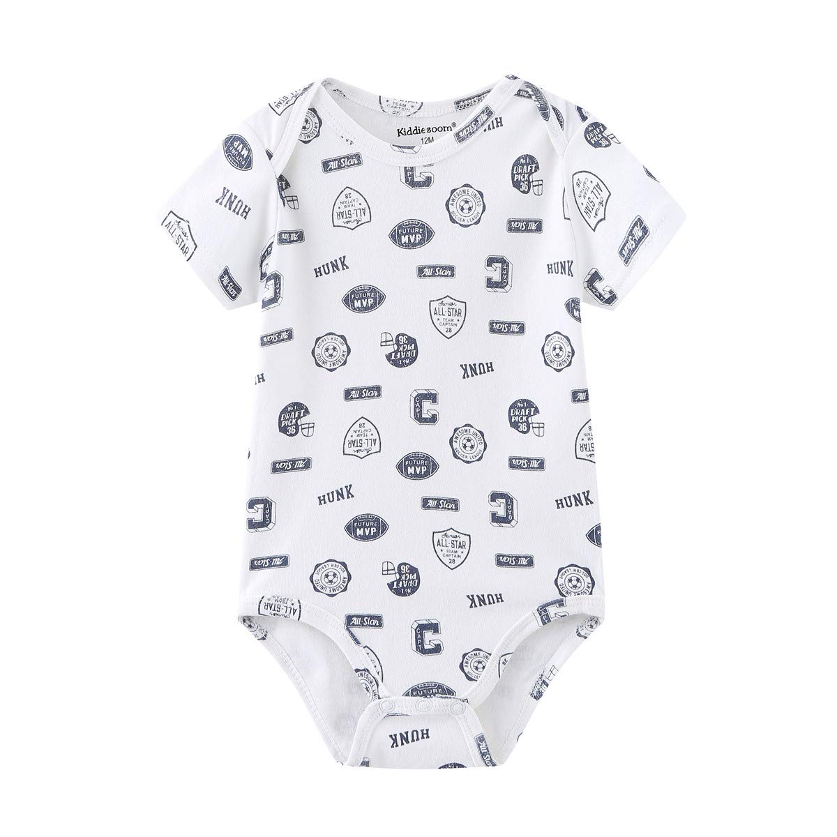 Kiddiezoom Newborn Baby Unisex Cotton Bodysuits 5-Pack - Soft Organic Cotton Onesies for Boys & Girls - Perfect Baby Shower Gift & Everyday Wear