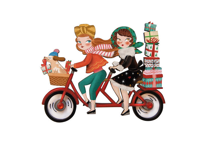 Friends on a Bicycle Brooch - Vintage Cycling Enamel Pin for Jackets, Bags & Hats - Perfect Gift for Cyclists & Bike Lovers - Great for Casual Wear & Outdoor Adventures