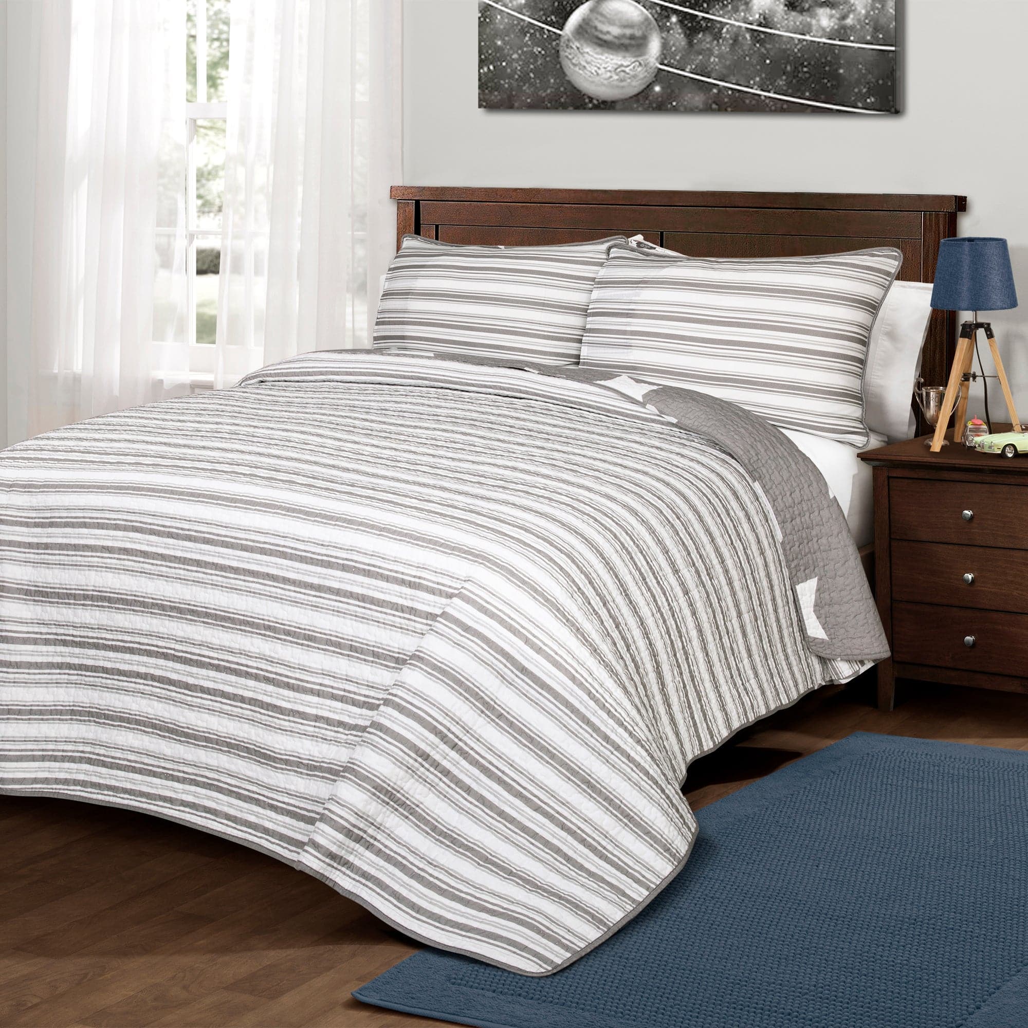 Premium 2-Piece Star Quilt Set - Twin Size Bedding for Kids & Teens - Soft & Cozy for Bedrooms, Dorms, and Guest Rooms