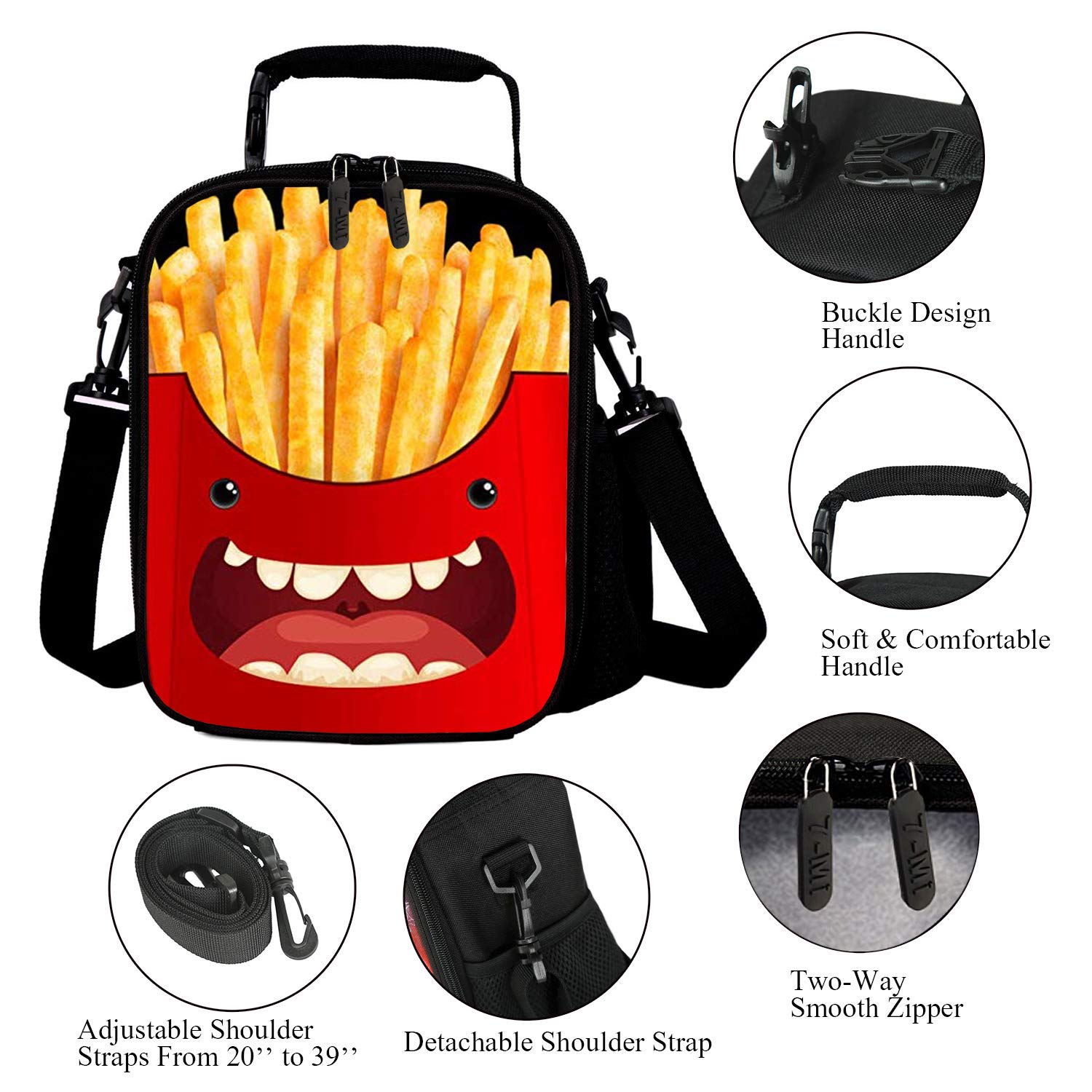 7-Mi Insulated Cooler Lunch Bag with Reusable Ice Packs - Leakproof Food Storage Tote for Work, School & Picnics - Perfect for Sandwiches, Chips & Drinks