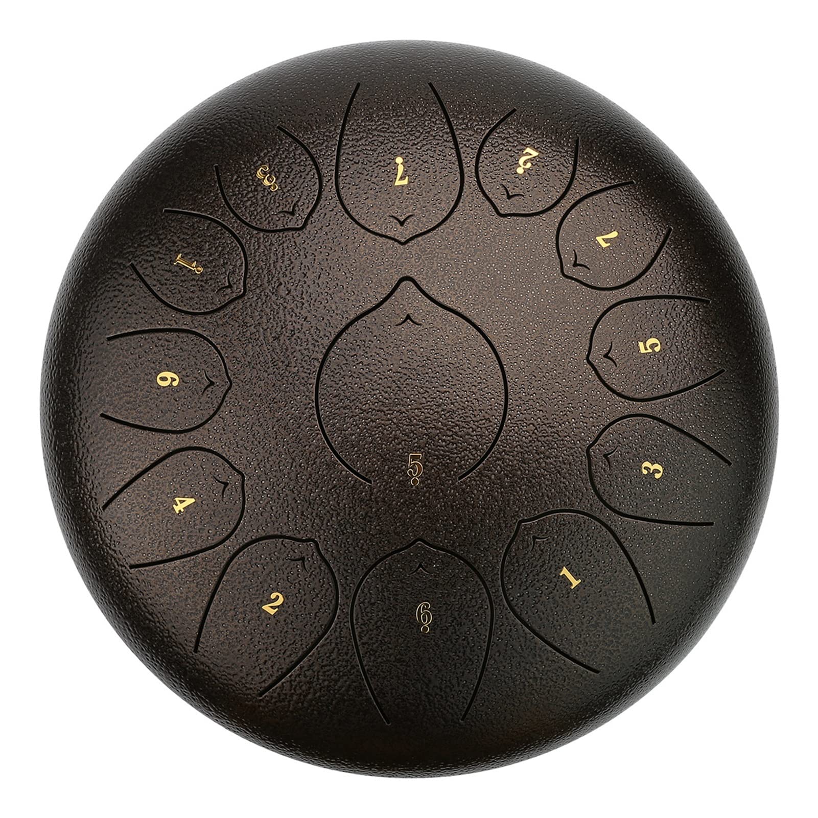 ZZSRJ 13-Tone Ethereal Hand Drum - Sanskrit Singing Bowl with Lotus Design - Musical Instrument for Meditation, Yoga & Sound Healing (Color 5)