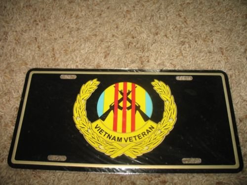 Vietnam Veteran Aluminum License Plate Tag - Personalized Military Car Accessory for US Veterans - Perfect for Cars, Trucks, and Motorcycles to Show Patriotism