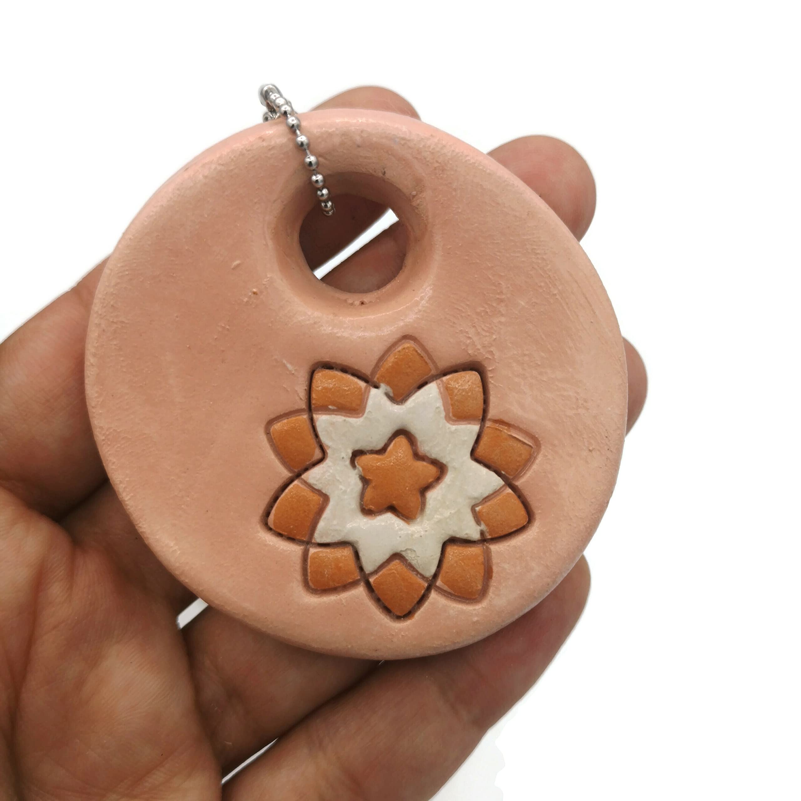 Handmade Bohemian Statement Necklace for Women - Extra Large Ceramic Pendant Jewelry | Perfect for Festivals, Parties & Boho Fashion Outfits