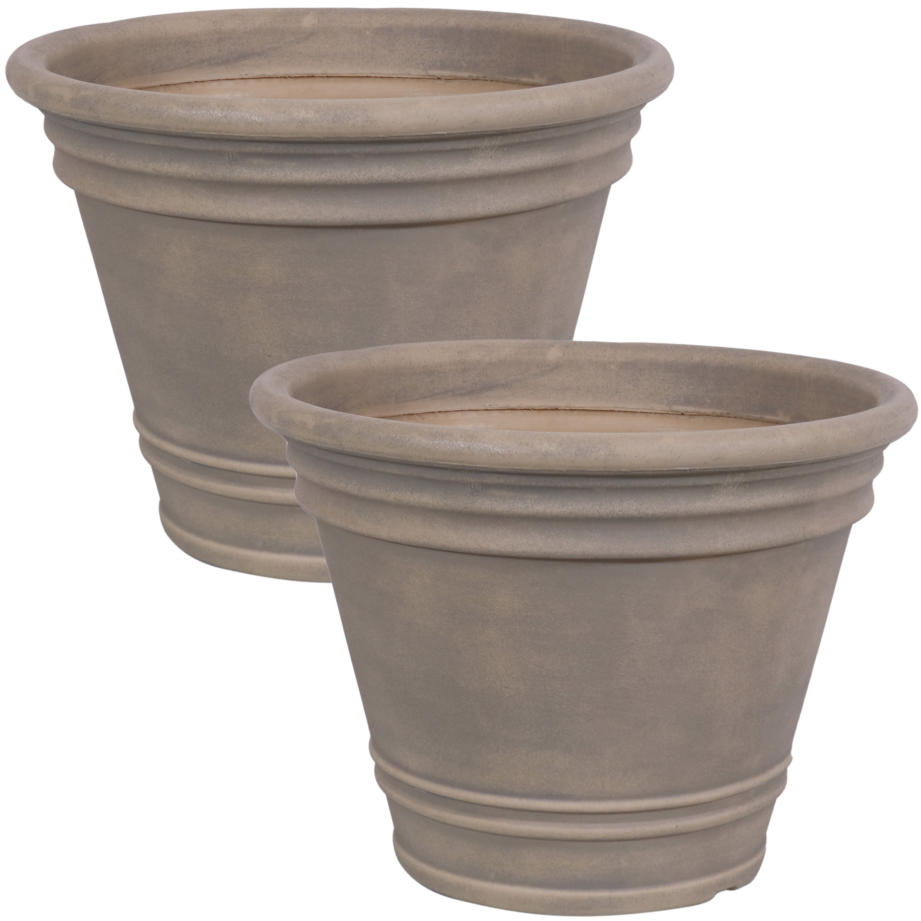 Sunnydaze Franklin Polyresin Outdoor Flowerpot Planter - Decorative Garden Pot for Plants, Flowers & Herbs - Perfect for Patio, Balcony & Backyard Decor