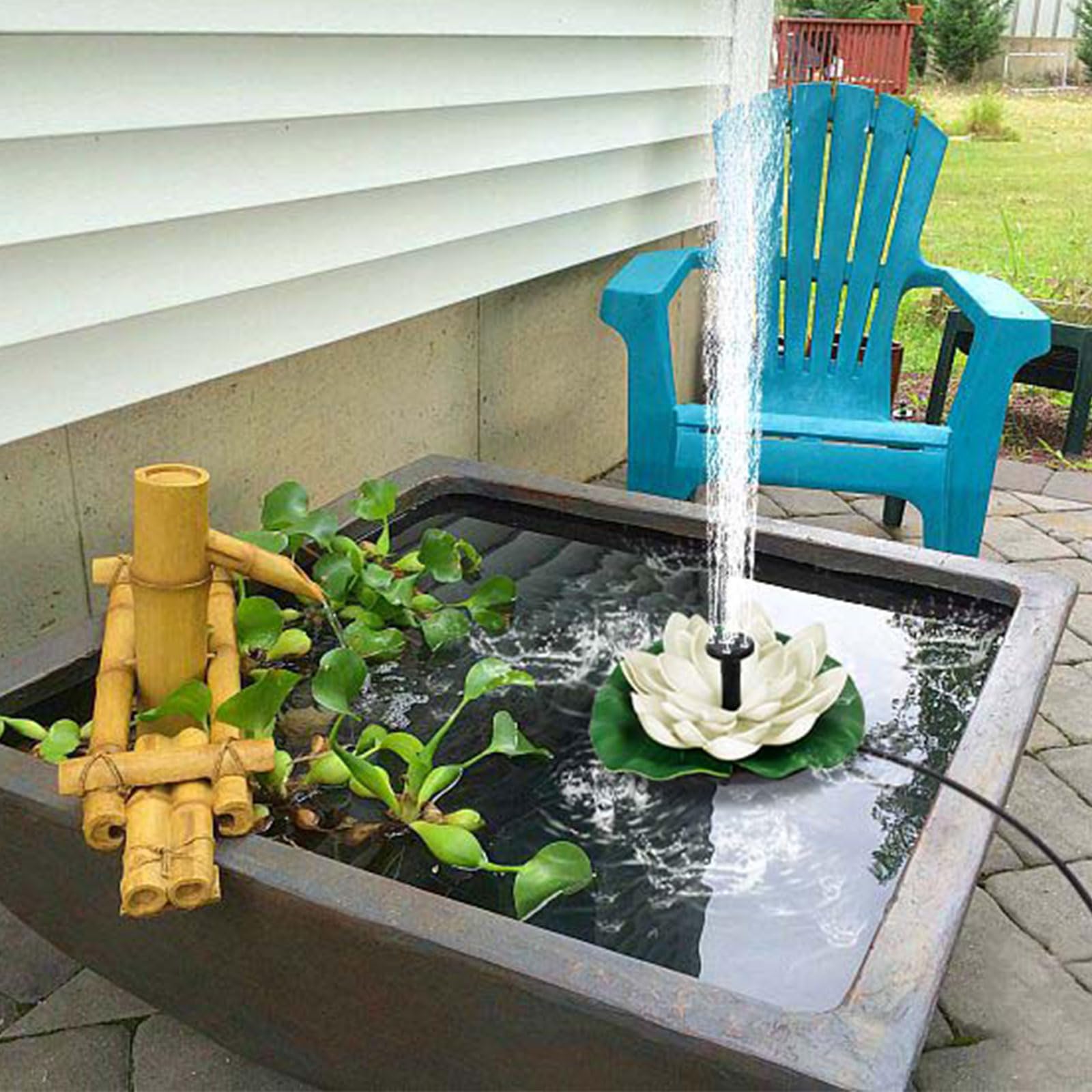 Solar Powered Water Fountain Pump with 6 Nozzles - Outdoor Garden Decor for Bird Bath, Pond & Backyard | Perfect for Attracting Birds & Enhancing Landscape Design