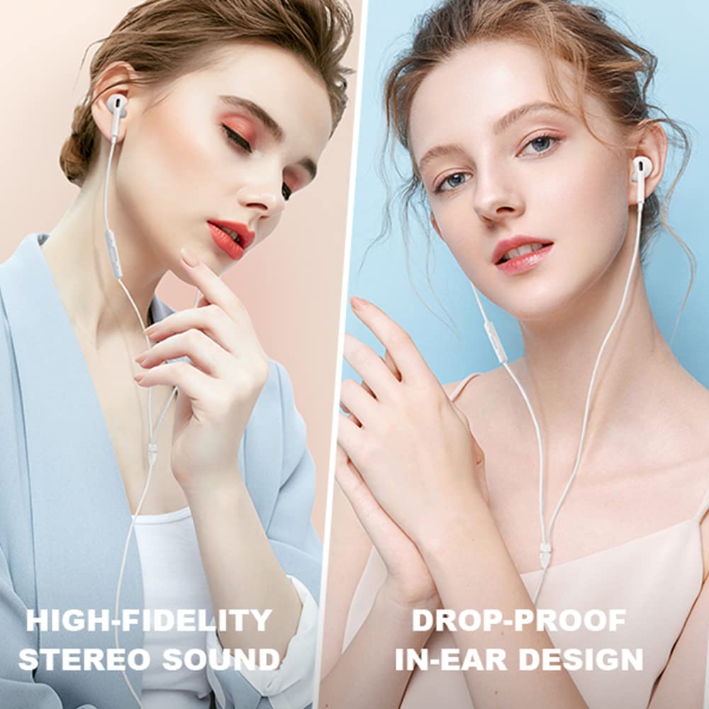 Mr. Pen HiFi Stereo Wired Earphones with Built-in Mic & Volume Control | Compatible with iPhone 14/13/12/11/X/XS/XR/8/7 | Perfect for Music, Gaming & Calls