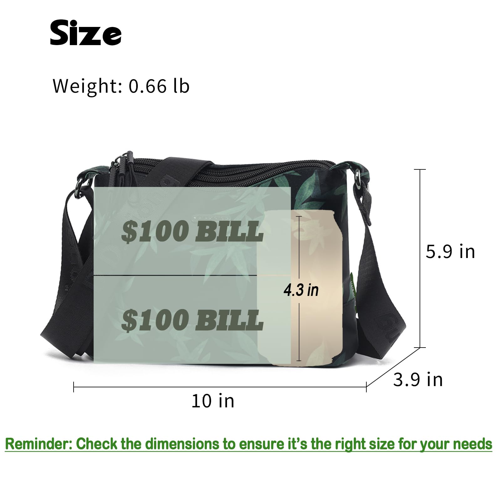 Eslcorri Women's Crossbody Bag - Small Nylon Shoulder Purse with Zipper, Lightweight Casual Handbag for Everyday Use, Travel & Shopping