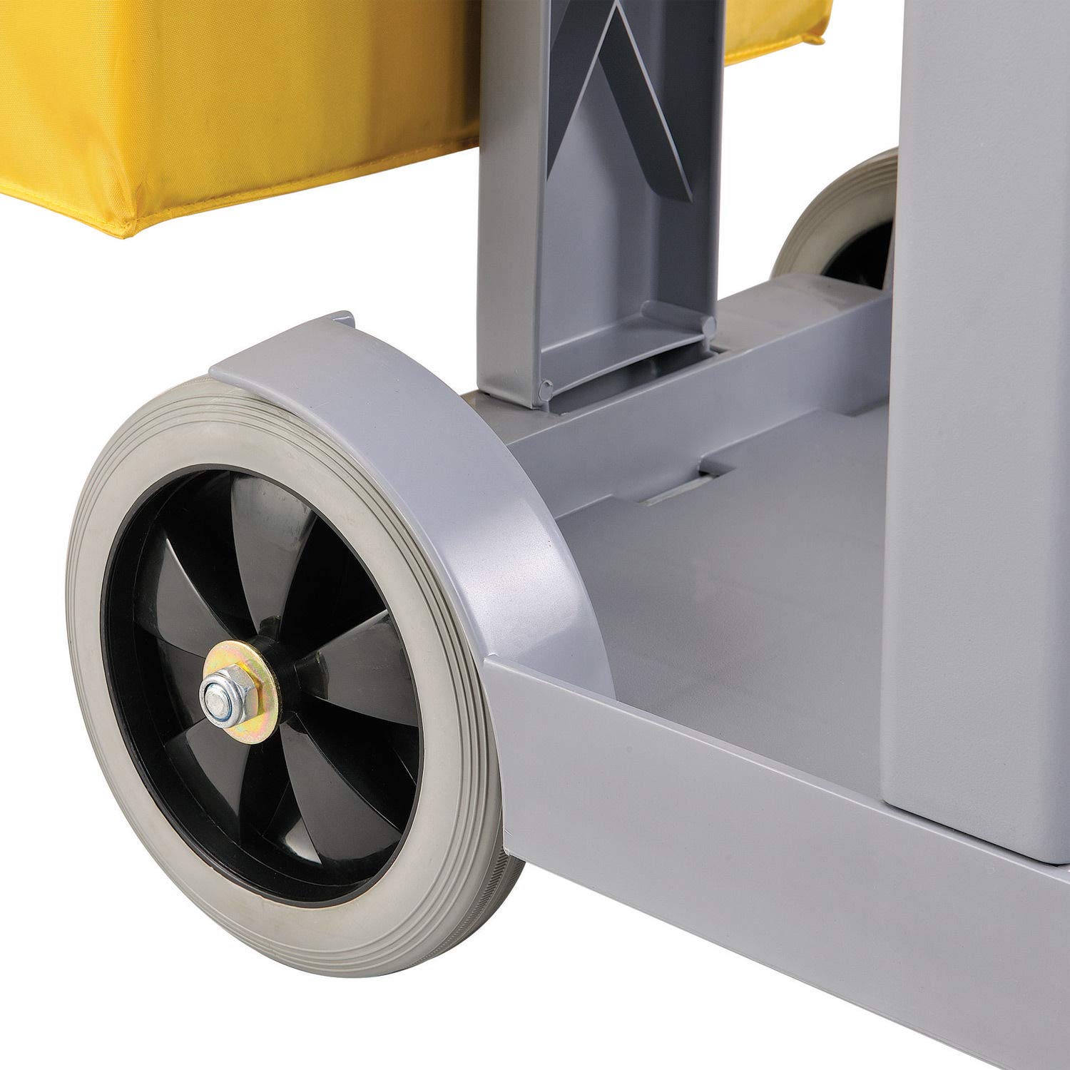 Global Industrial Janitor Cart - Heavy Duty Gray Cleaning Cart with 25 Gallon Vinyl Trash Bag - Perfect for Office, School, Hospital & Warehouse Cleaning