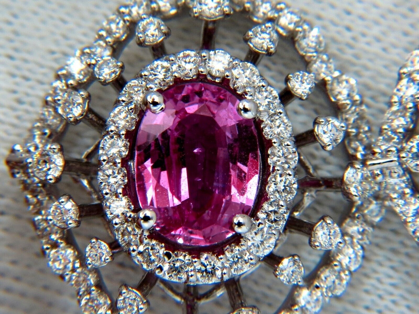 14kt Pink Sapphire and Diamond Dangle Earrings - GIA Certified | Elegant Jewelry for Weddings, Parties & Special Occasions