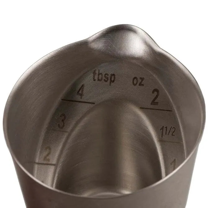 OXO Angled Measuring Cup - 2 oz Stainless Steel Kitchen Tool for Precise Liquid & Dry Ingredient Measurement - Perfect for Baking, Cooking & Mixing Drinks
