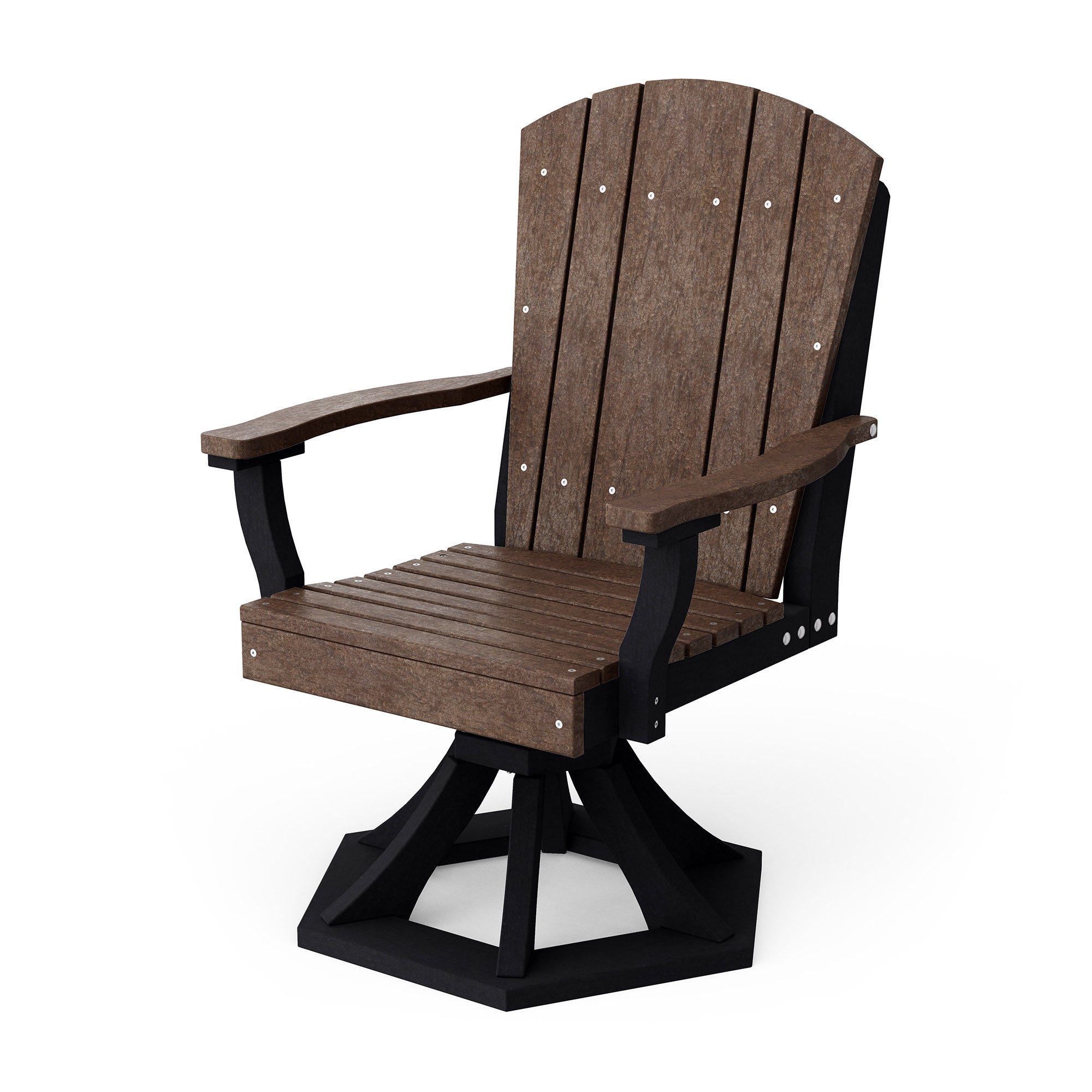 Heritage Swivel Dining Arm Chair - Solid Wood Upholstered Side Chair for Kitchen, Dining Room & Office - Comfortable & Stylish Seating Solution