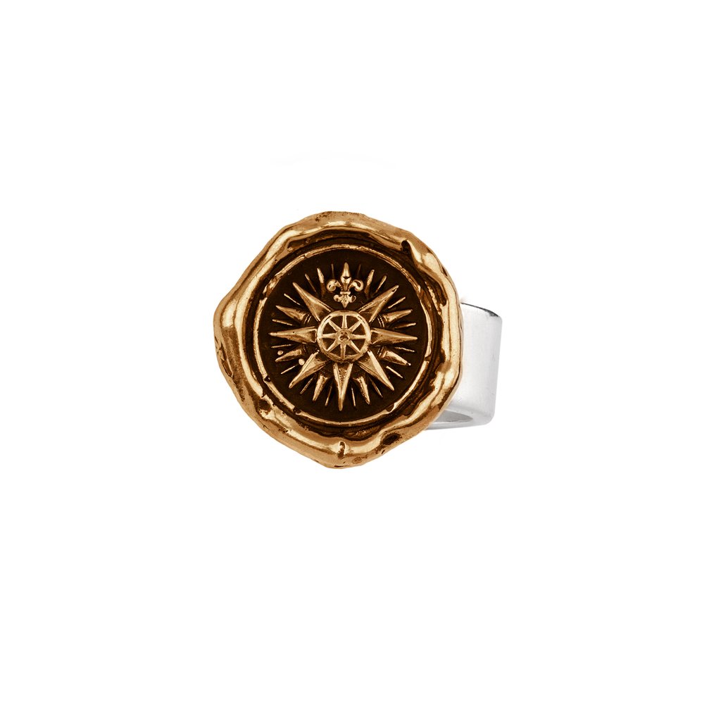 Direction Talisman Ring for Men & Women - Spiritual Compass Jewelry for Travelers & Adventurers - Perfect for Outdoor Hiking, Camping & Navigation