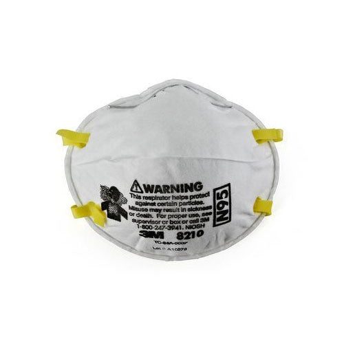 3M 8210 N95 Particulate Respirator Mask - Box of 20 - NIOSH Certified for Dust, Mold & Pollen Protection - Ideal for Construction, Woodworking & DIY Projects