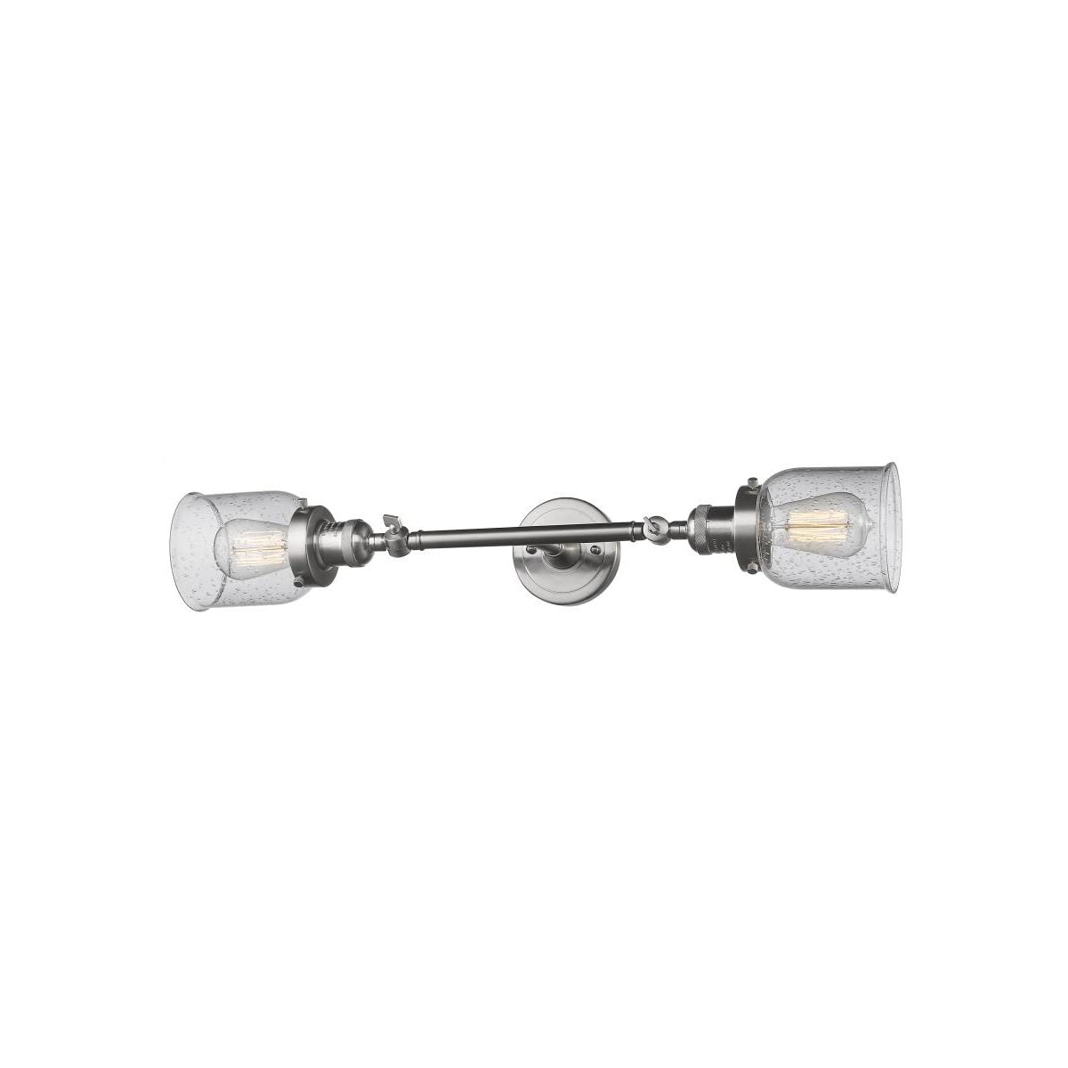 Innovations 208L-SN-G54-LED 2 Light Vertical Bathroom Vanity Light Fixture in Brushed Satin Nickel Finish - Perfect for Modern Bathrooms, Powder Rooms & Dressing Areas