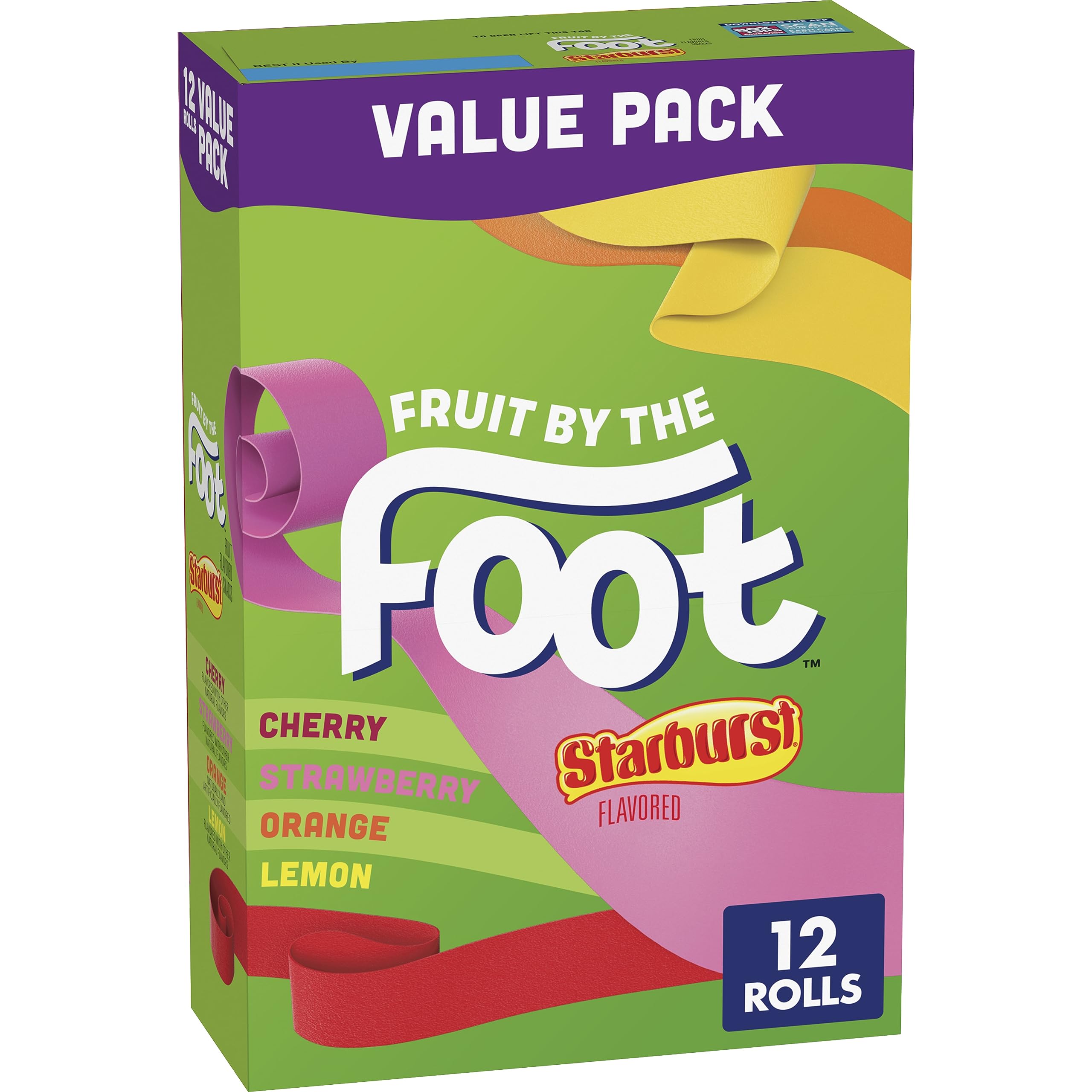 Starburst Fruit by the Foot Variety Pack - 12 Count Fruit Flavored Snacks for Kids Lunch, School, Parties & On-the-Go Snacking
