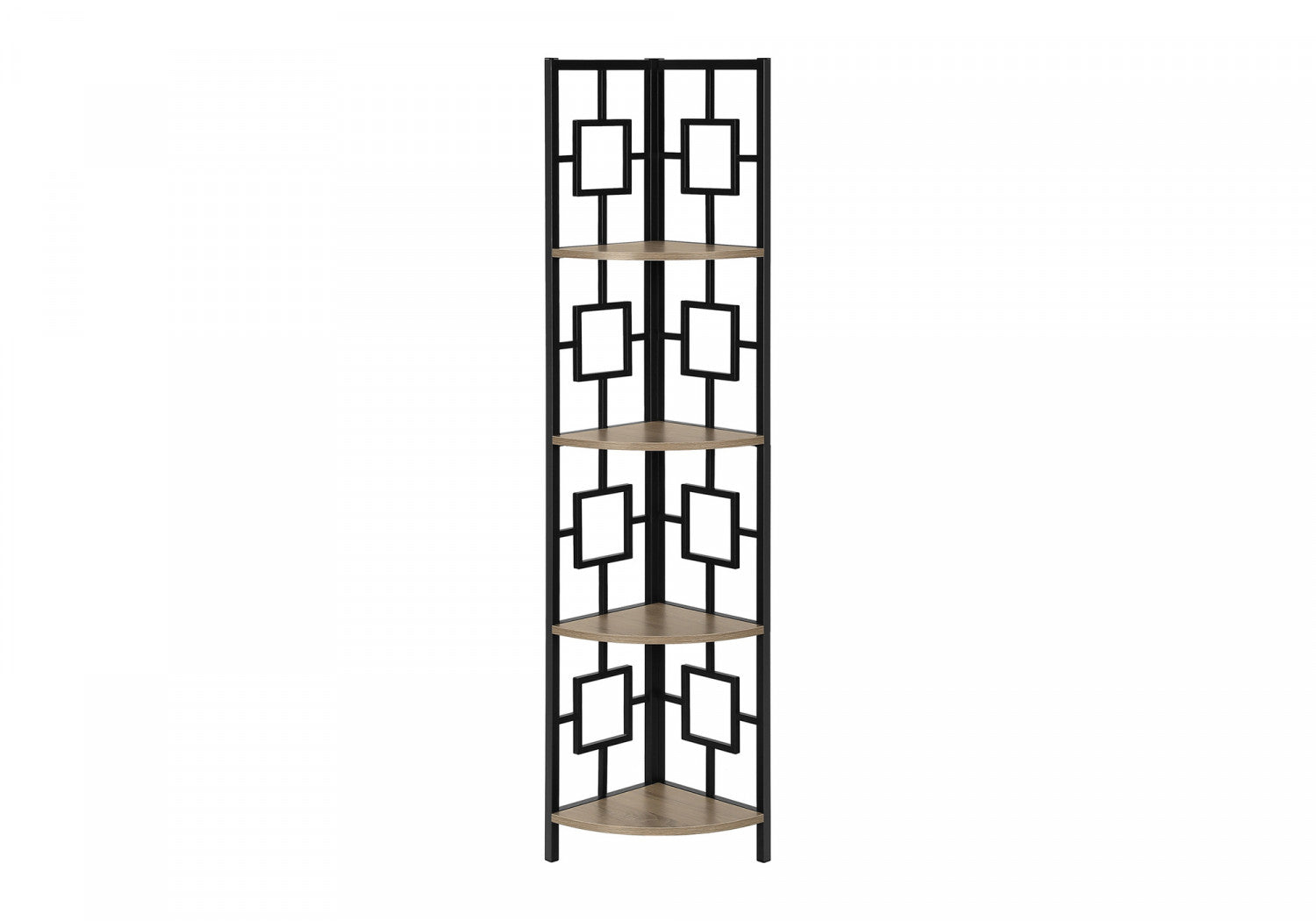 Venn Bookcase - Dark Taupe Wooden Bookshelf for Living Room, Bedroom & Office - Modern Storage Shelf for Books, Decor & Display