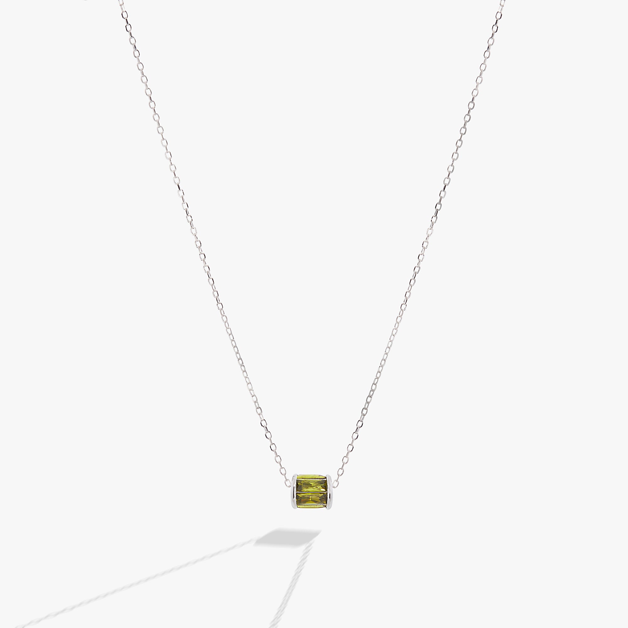 August Birthstone Sterling Silver Pendant Necklace for Women - Elegant Peridot Jewelry Gift for Birthday, Anniversary & Special Occasions