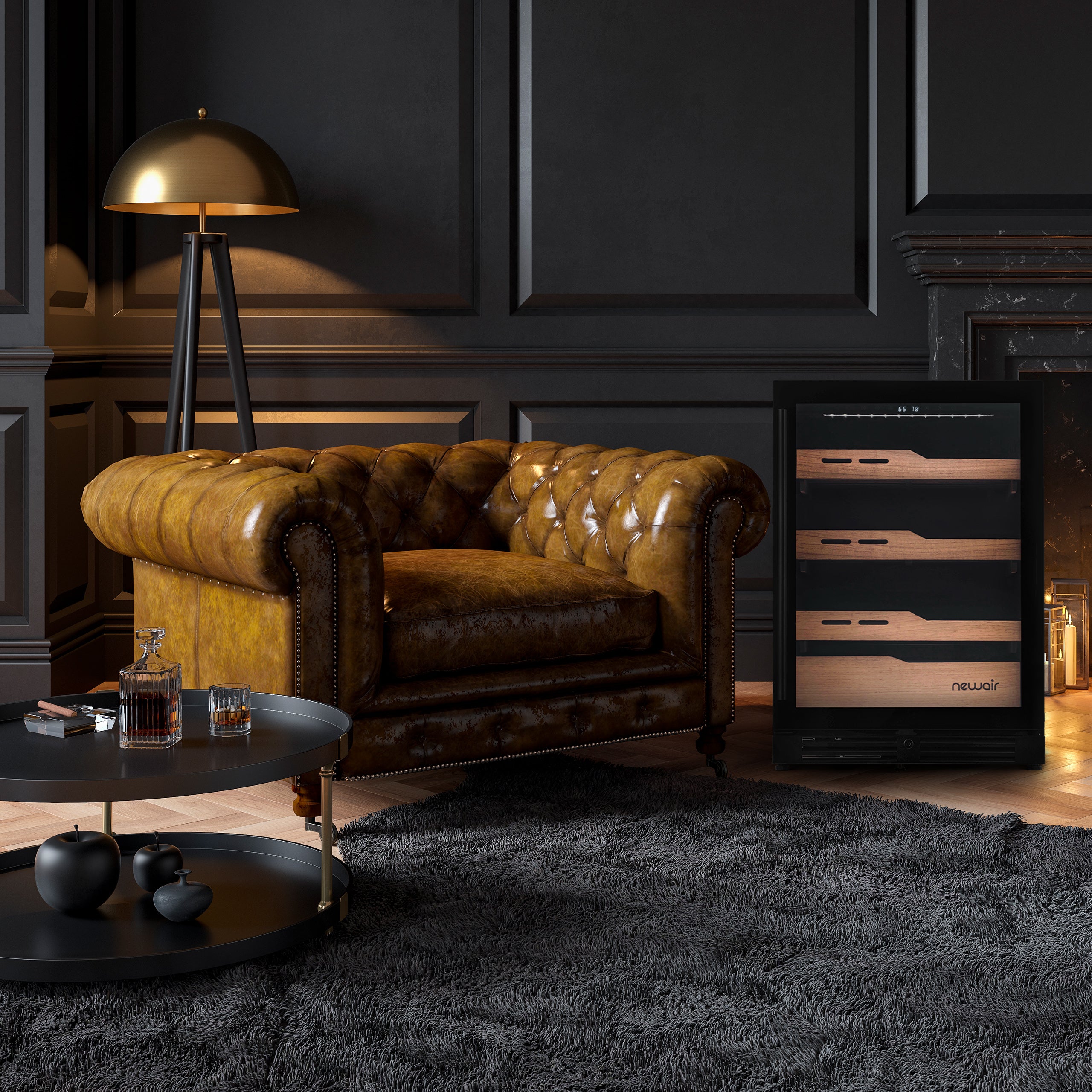 Newair® 1500-Count Electric Cigar Humidor Cabinet - Freestanding or Built-In Wine Cooler Conversion - Perfect for Cigar Aficionados & Home Bars