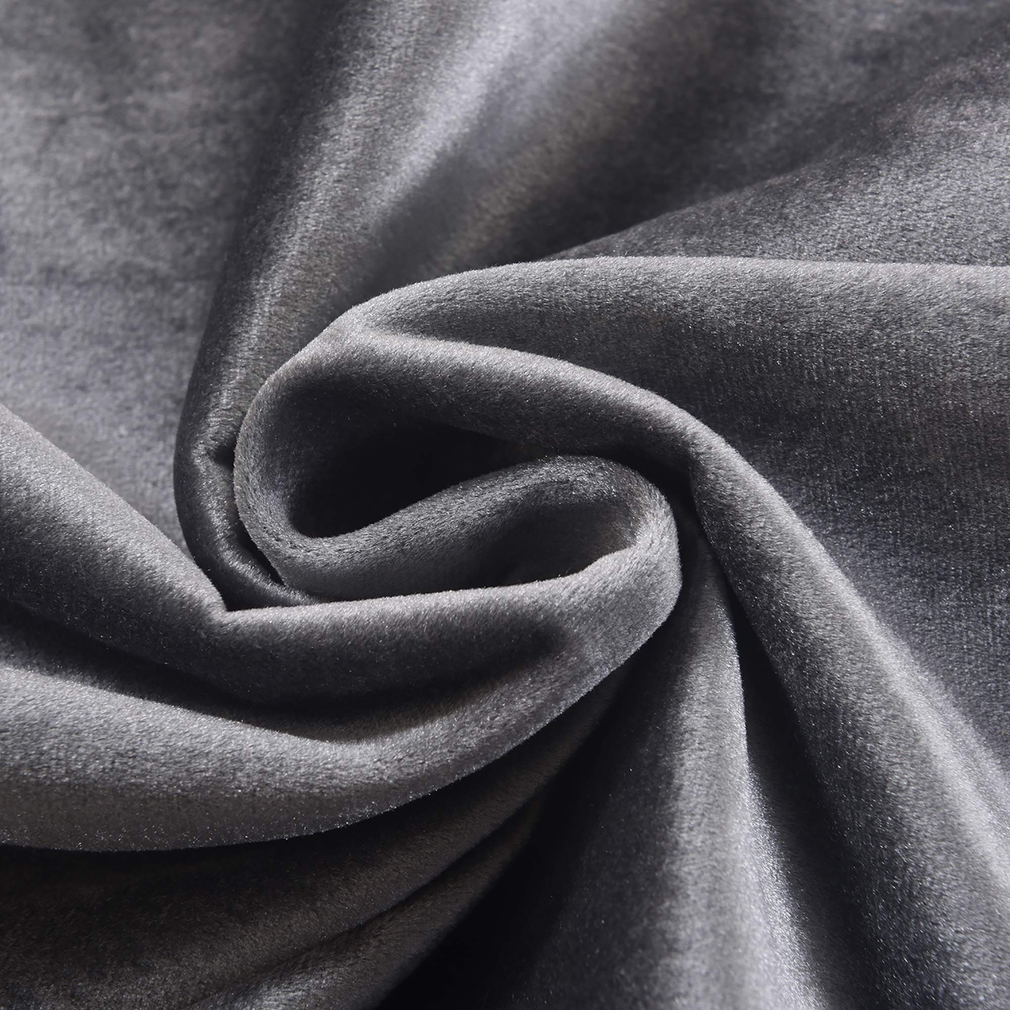 Luxury Velvet Decorative Pillow Covers Set of 2 - 24x24 Inch Sofa Couch Throw Pillow Cases for Living Room, Bedroom & Bench (Gunmetal Grey) - Soft & Stylish Home Decor Accent for Cozy Comfort