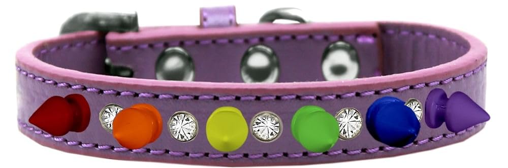 Lavender Dog Spike Collar with Crystals for Pets - Fashion & Safety