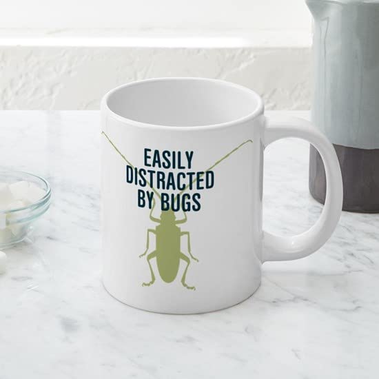 Distracted By Bugs 20 oz Ceramic Coffee Mega Mug - Large Funny Novelty Coffee Cup for Home, Office & Gifts - Perfect for Tea, Hot Chocolate & Morning Brews