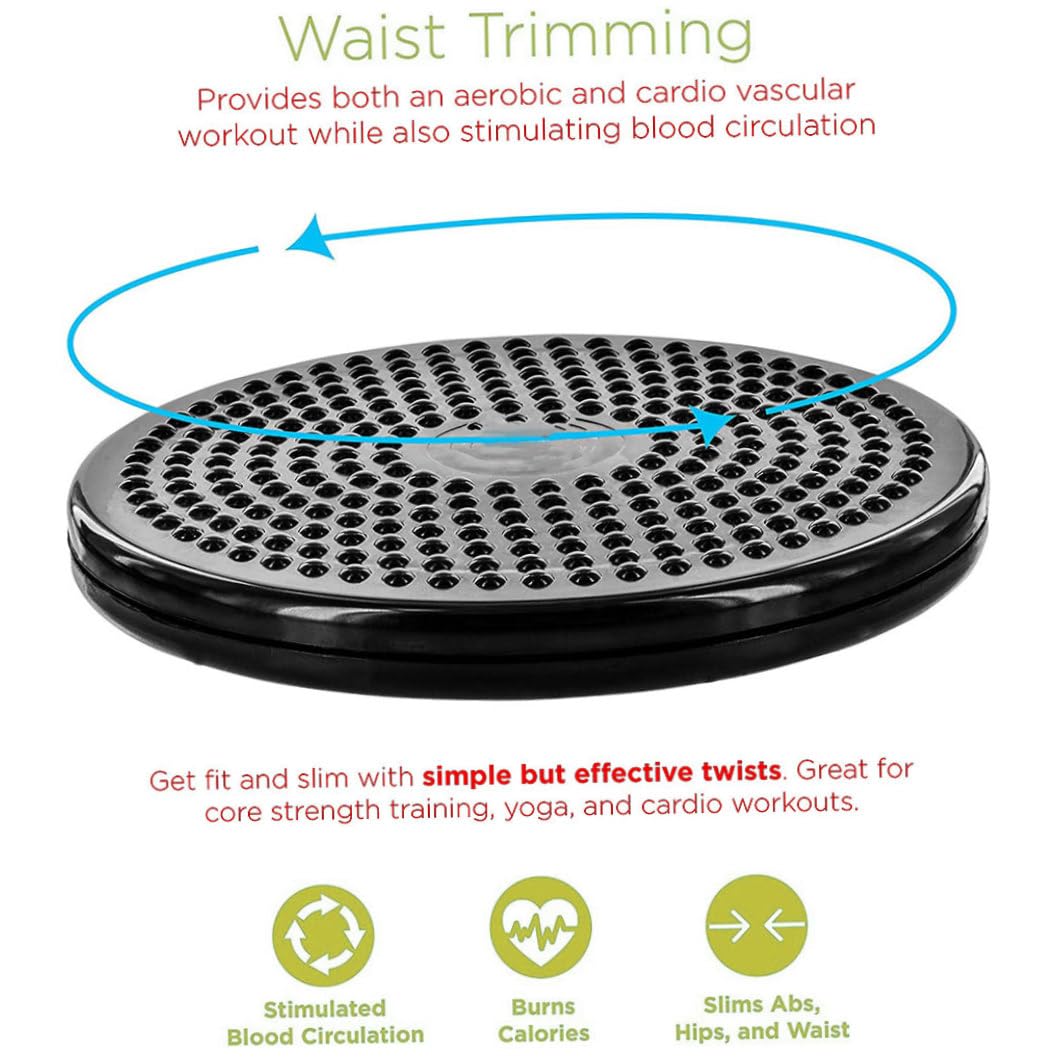9.6 Inch Large Non-Slip Safety Wobble Board - Twist Exercise Board for Core Strength & Abdominal Workout - Home Fitness Equipment for Men & Women - Perfect for Yoga, Pilates & Balance Training