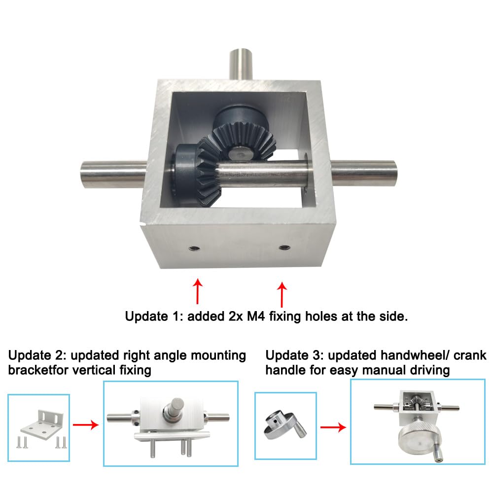 1:1 Right Angle Bevel Gearbox - 1.5 Module 20 Teeth 90° Angle Drive Steering Gear with 10mm Shaft - Perfect for DIY Robotics, RC Cars, and Mechanical Projects