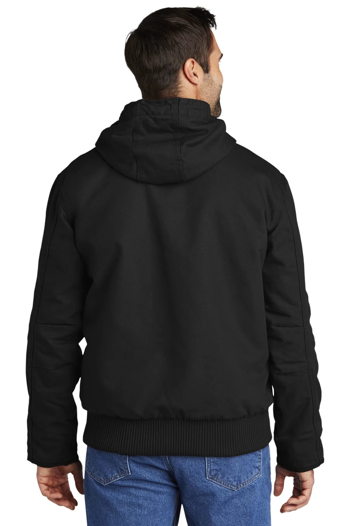 Carhartt Men's Tall Washed Duck Work Jacket - Durable Black Canvas Utility Coat for Construction, Farming & Outdoor Workwear