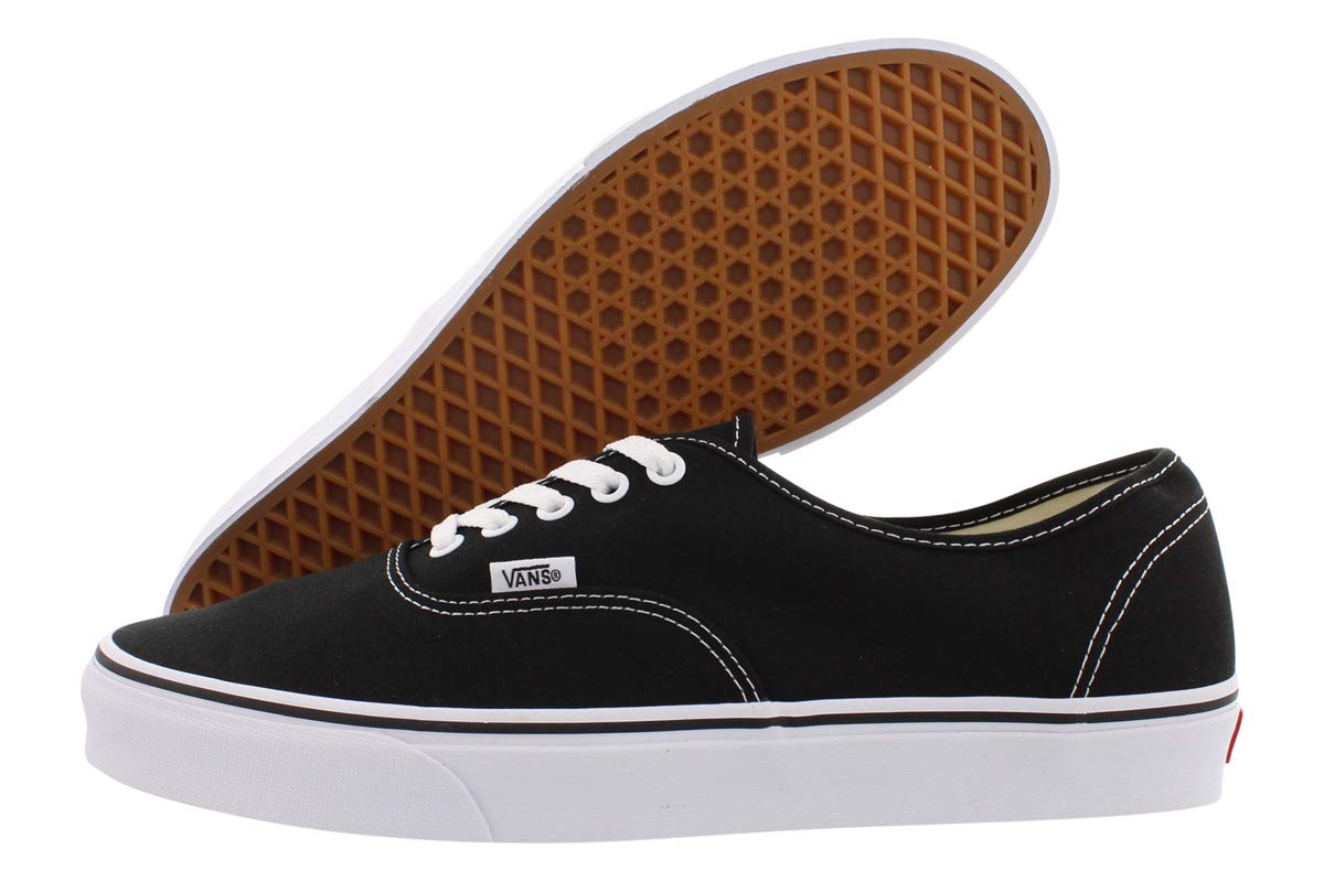 Vans Authentic Unisex Sneakers for Men & Women - Classic Black & White Canvas Shoes for Casual Wear, Skateboarding & Everyday Comfort