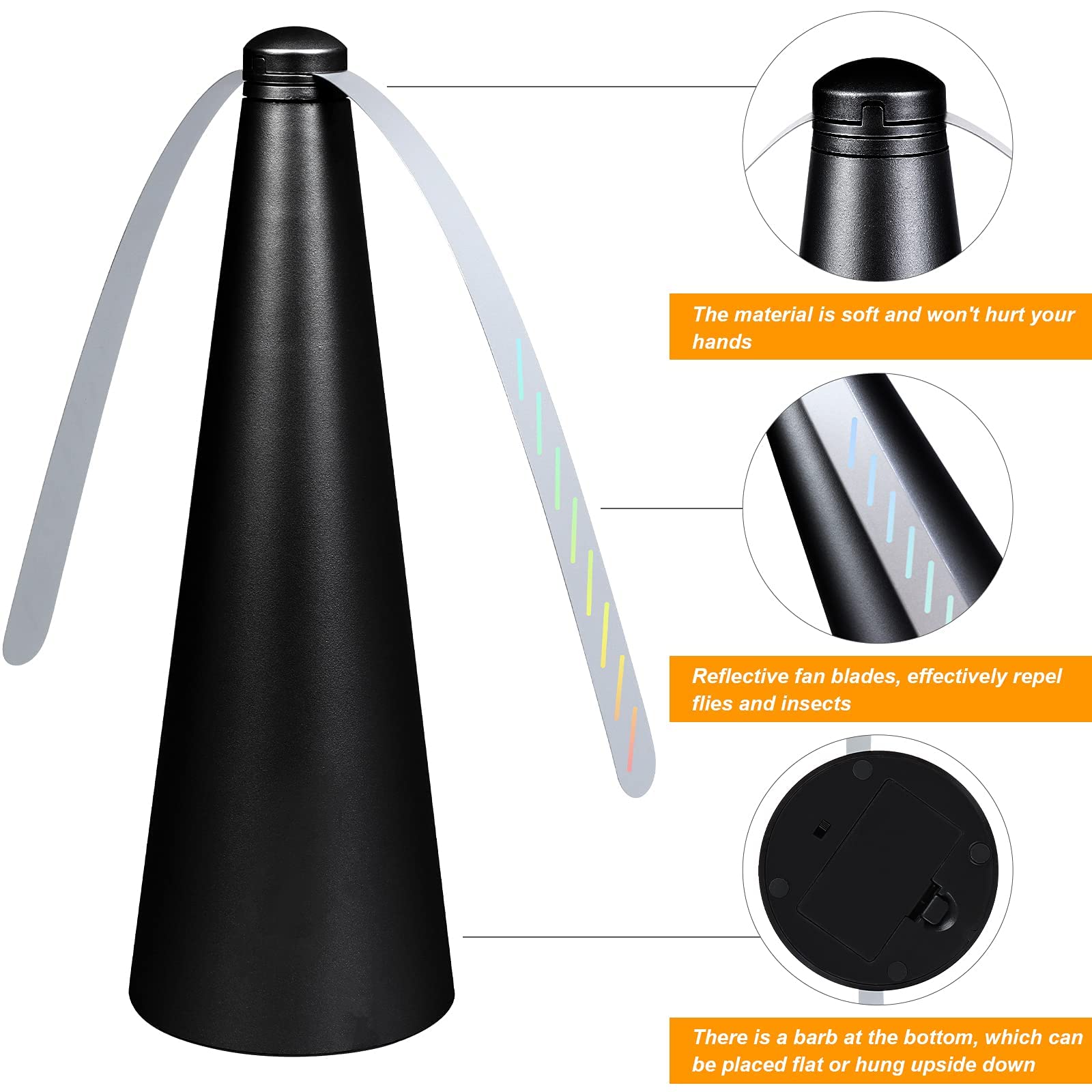 3 Pack Outdoor Table Fans - Fly Repellent Fan for Patio, Deck, and Picnic - Keep Flies & Bugs Away While Dining or Relaxing Outdoors