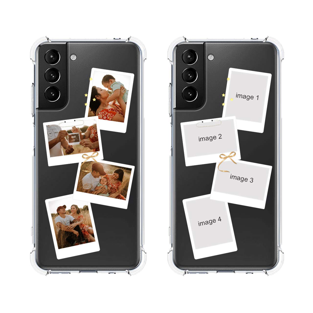 Custom Samsung Galaxy S21 5G Phone Case - Personalized Photo Collage & Name Design - Clear Protective Cover for Birthday, Christmas, Valentine's Day Gifts - Perfect for Her, Him & Everyday Use