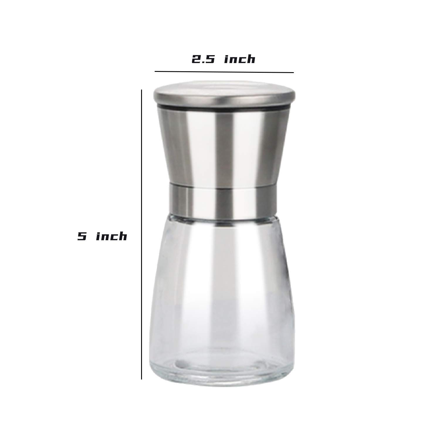Premium Stainless Steel Salt and Pepper Grinder Set - 150ml Refillable Adjustable Coarse Mills for Professional Chefs & Home Cooking | Ideal for Kitchen, Dining Table & Gift Giving (Mother's Day, Housewarming)