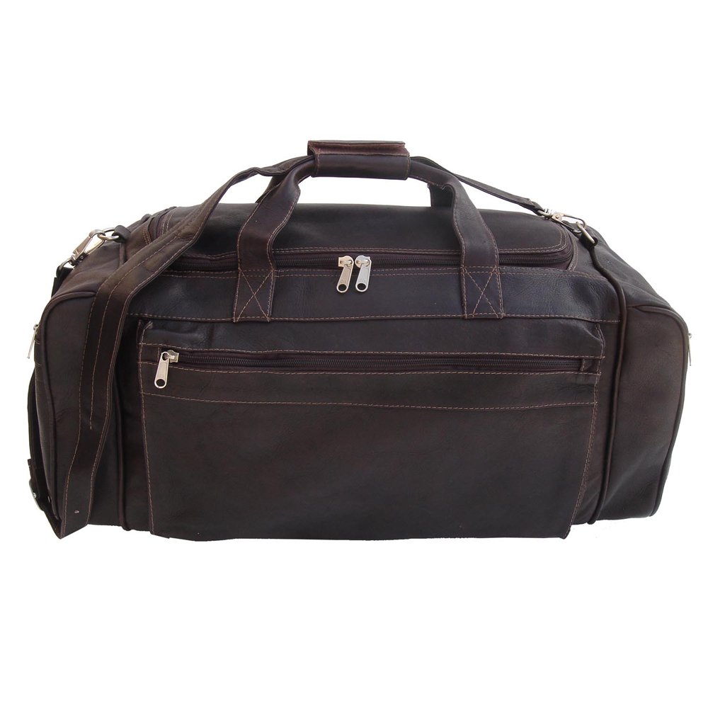 Premium Genuine Leather Large Duffel Bag for Men & Women - Chocolate Brown Travel Duffel - Spacious Carry-On Luggage for Gym, Weekend Trips & Business Travel