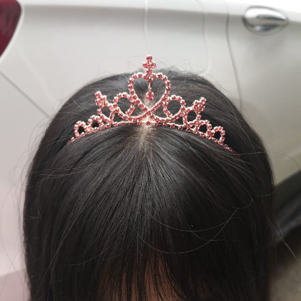 2PCS Rhinestone Crown Headbands for Kids & Girls - Sparkly Tiaras, Fashion Headdress, Hair Hoops for Birthday Parties, Pageants & Dress-Up Play