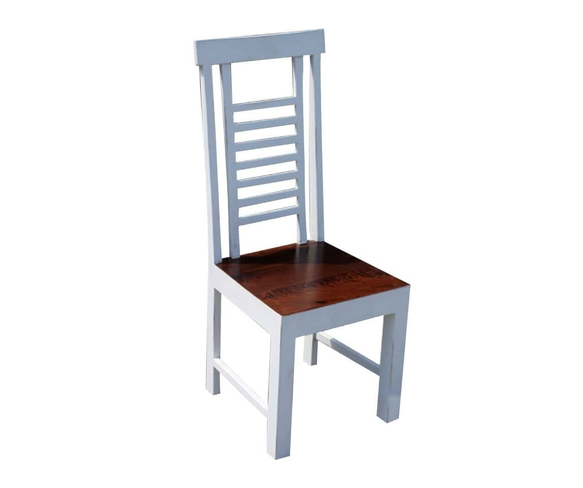 French Blanc Wooden Chair - Solid Wood Dining Chair, Farmhouse Style, Comfortable Seating for Kitchen, Dining Room, or Office - Perfect for Home Decor & Entertaining