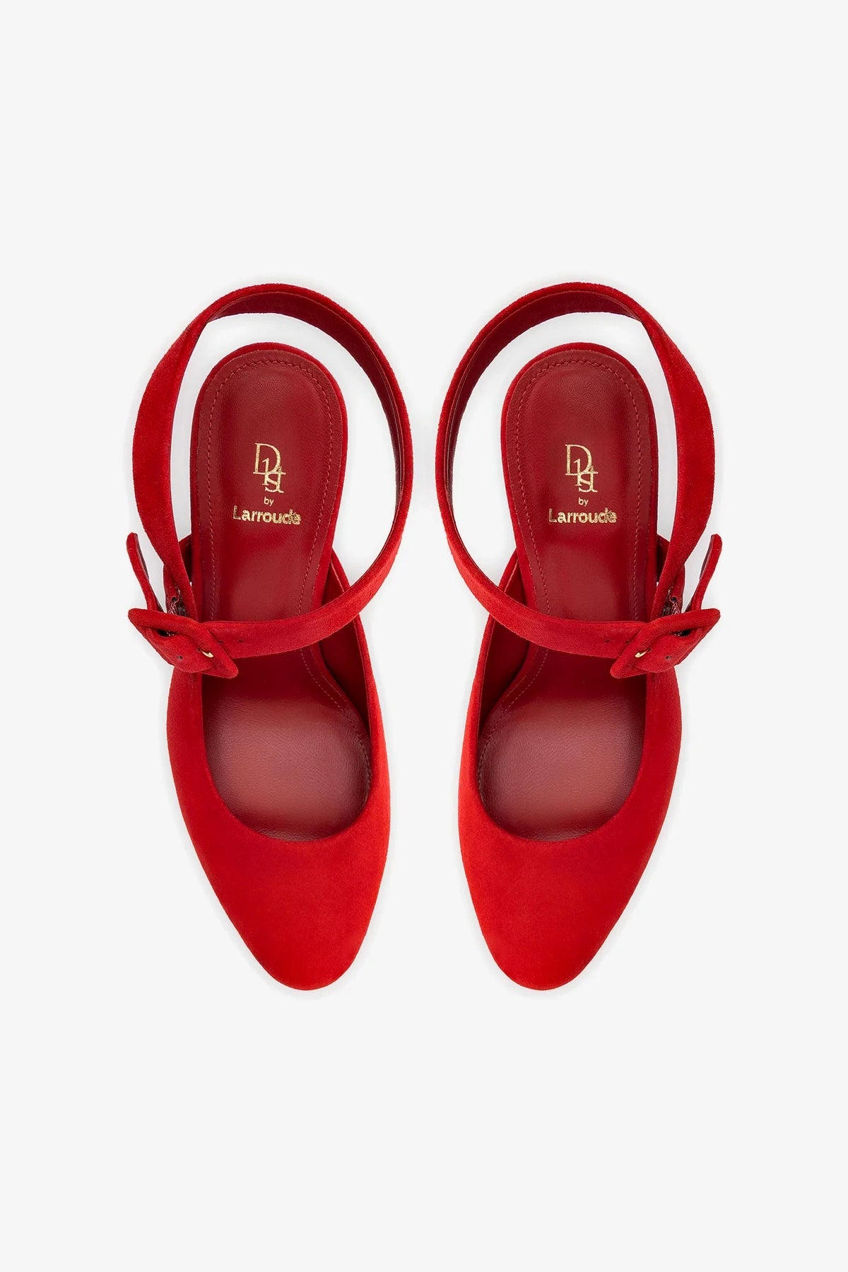 Deena By Larroudé Women's Red Suede Pumps - Elegant High Heel Shoes for Office, Party & Special Occasions