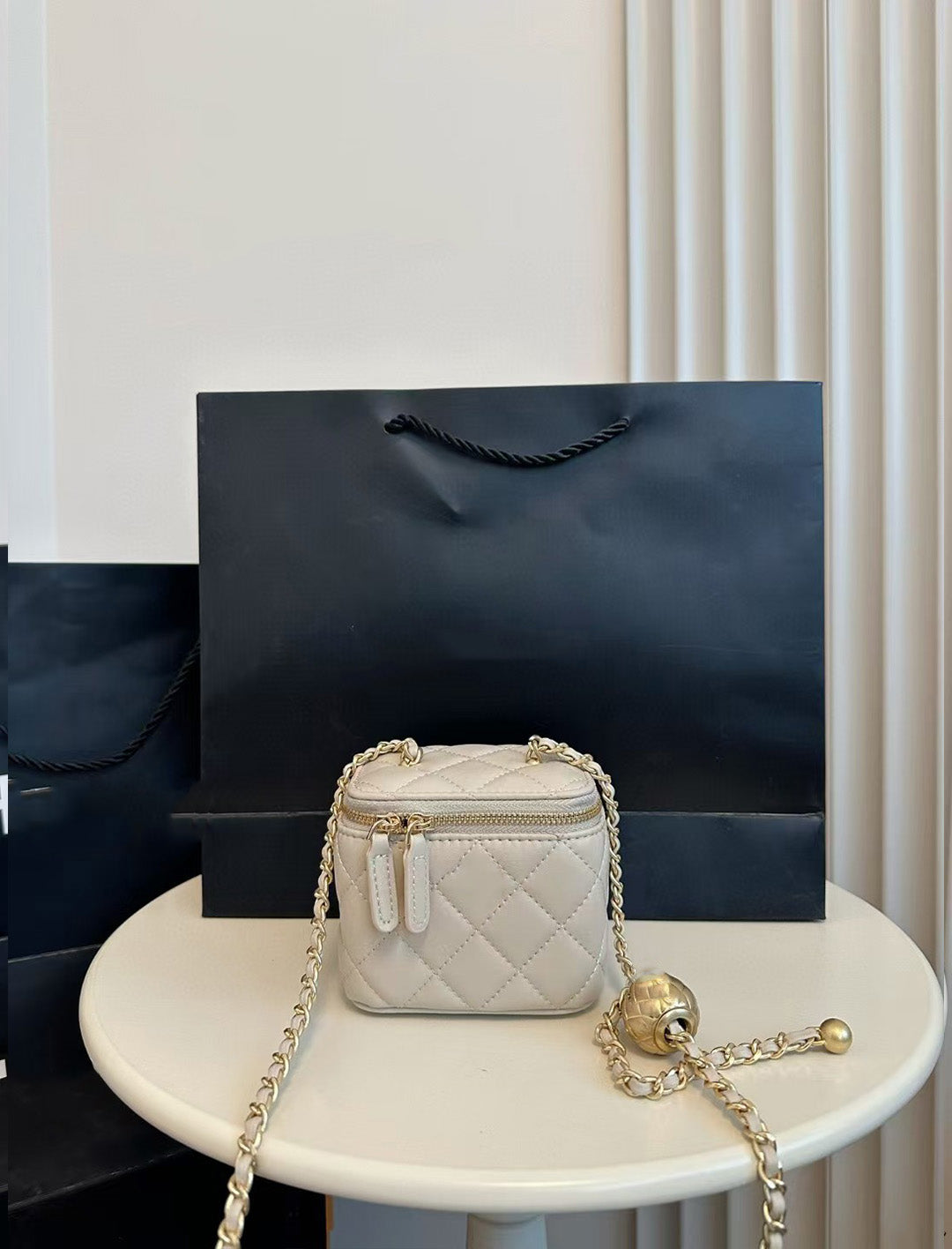 Mini Gold Ball Chain Box Bag - Elegant Crossbody Clutch for Women, Perfect for Parties, Weddings & Evening Events